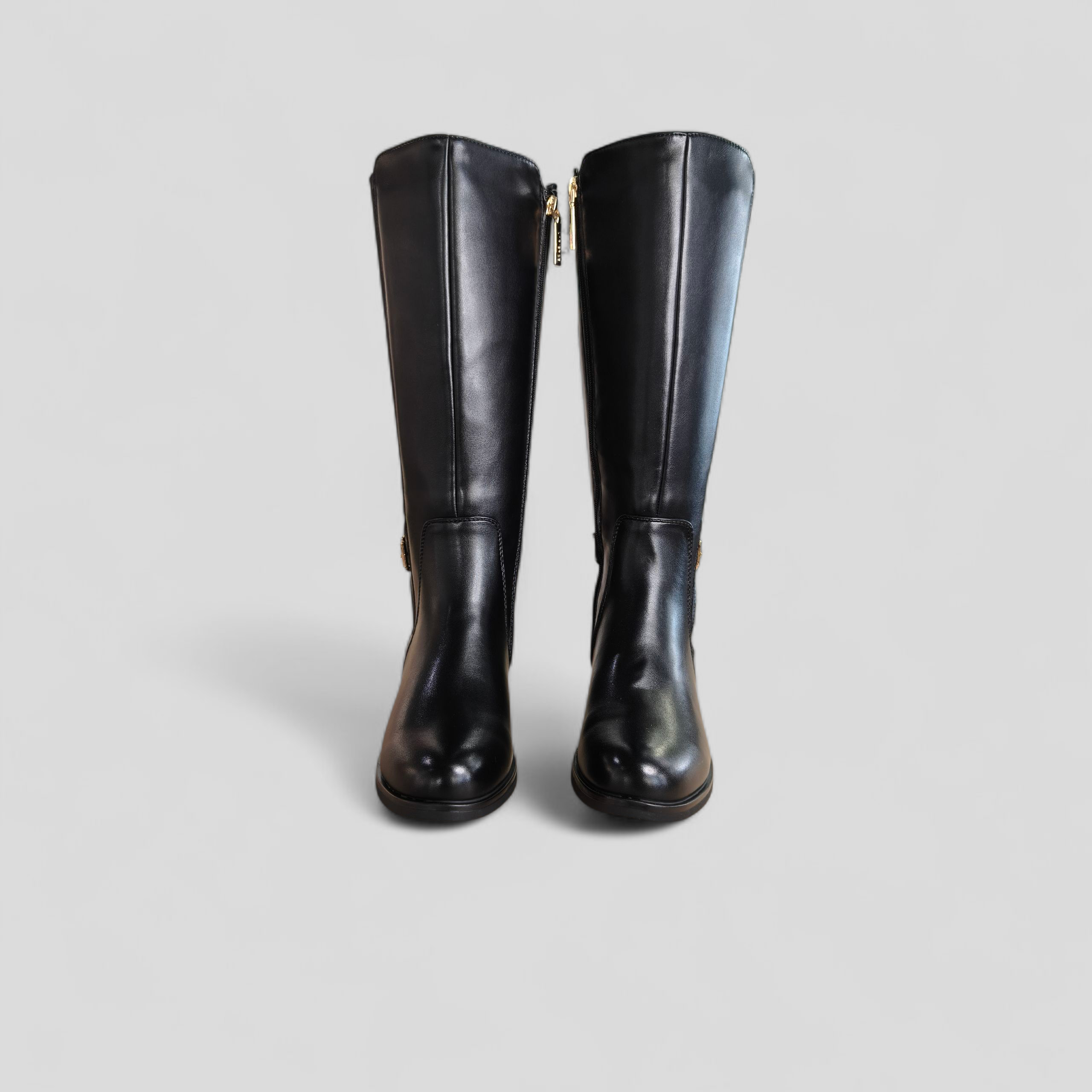 Bota Alta Plana Negra