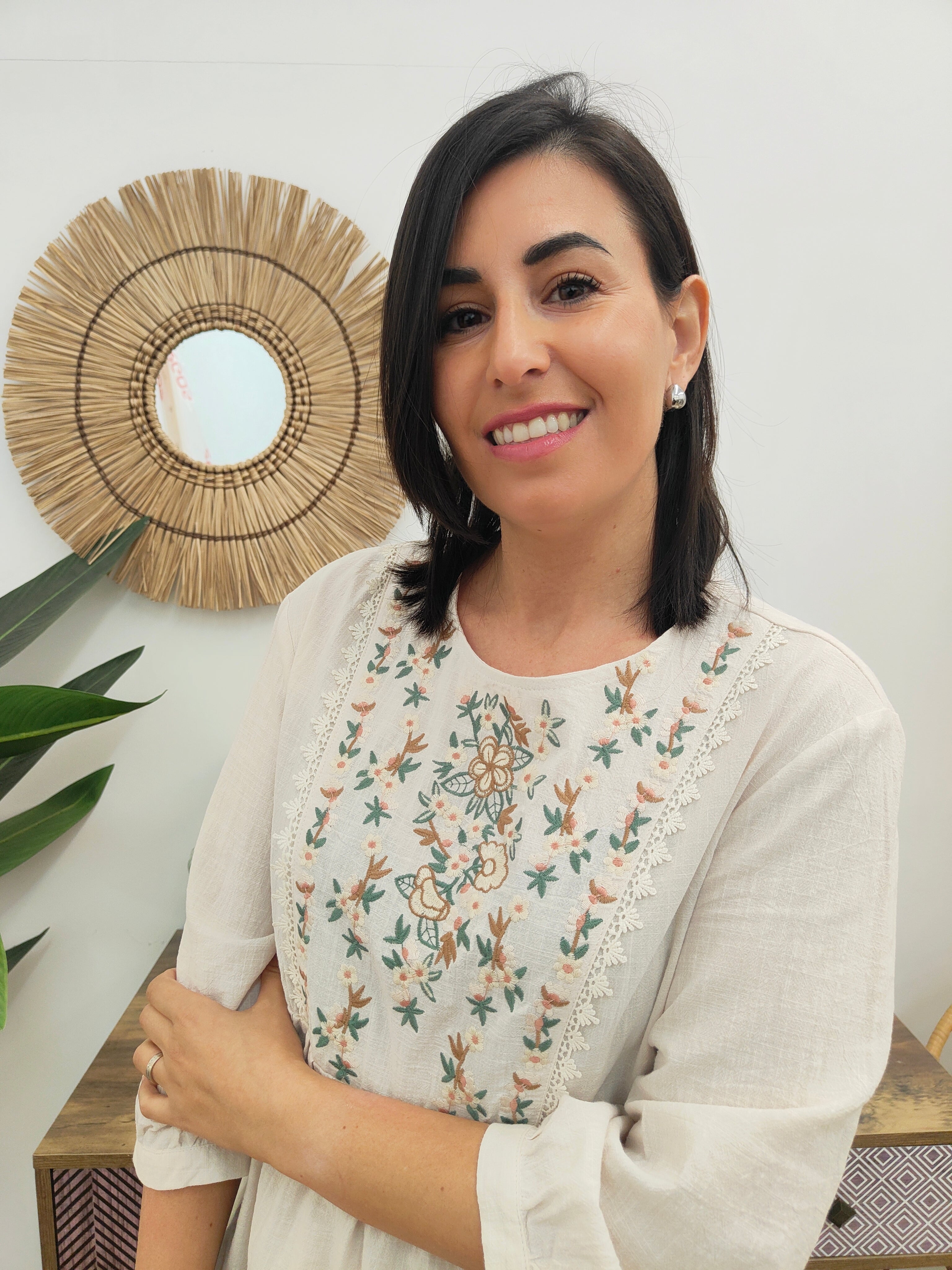 Blusa Floral Beige