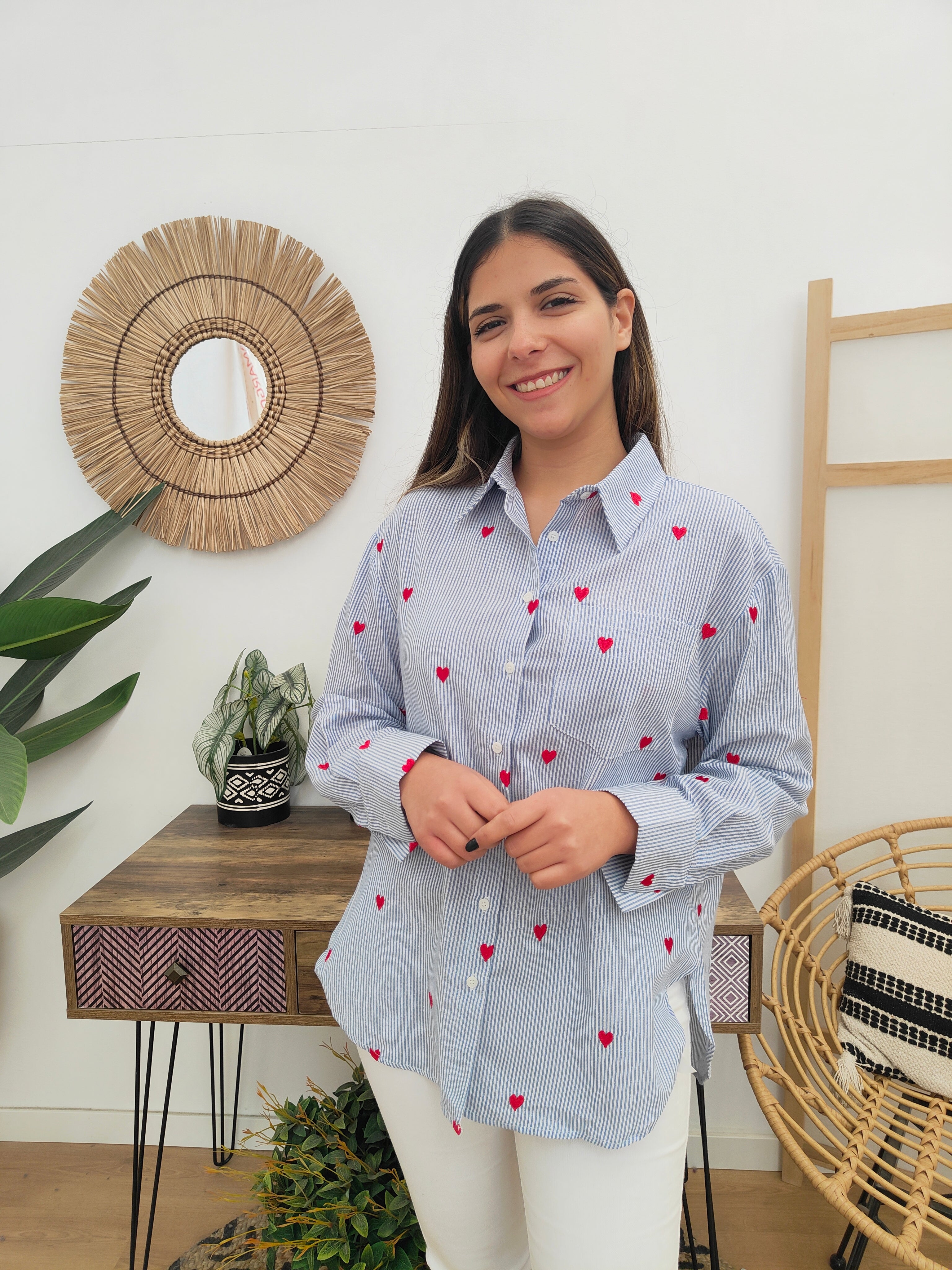 Camisa Rayas Corazones
