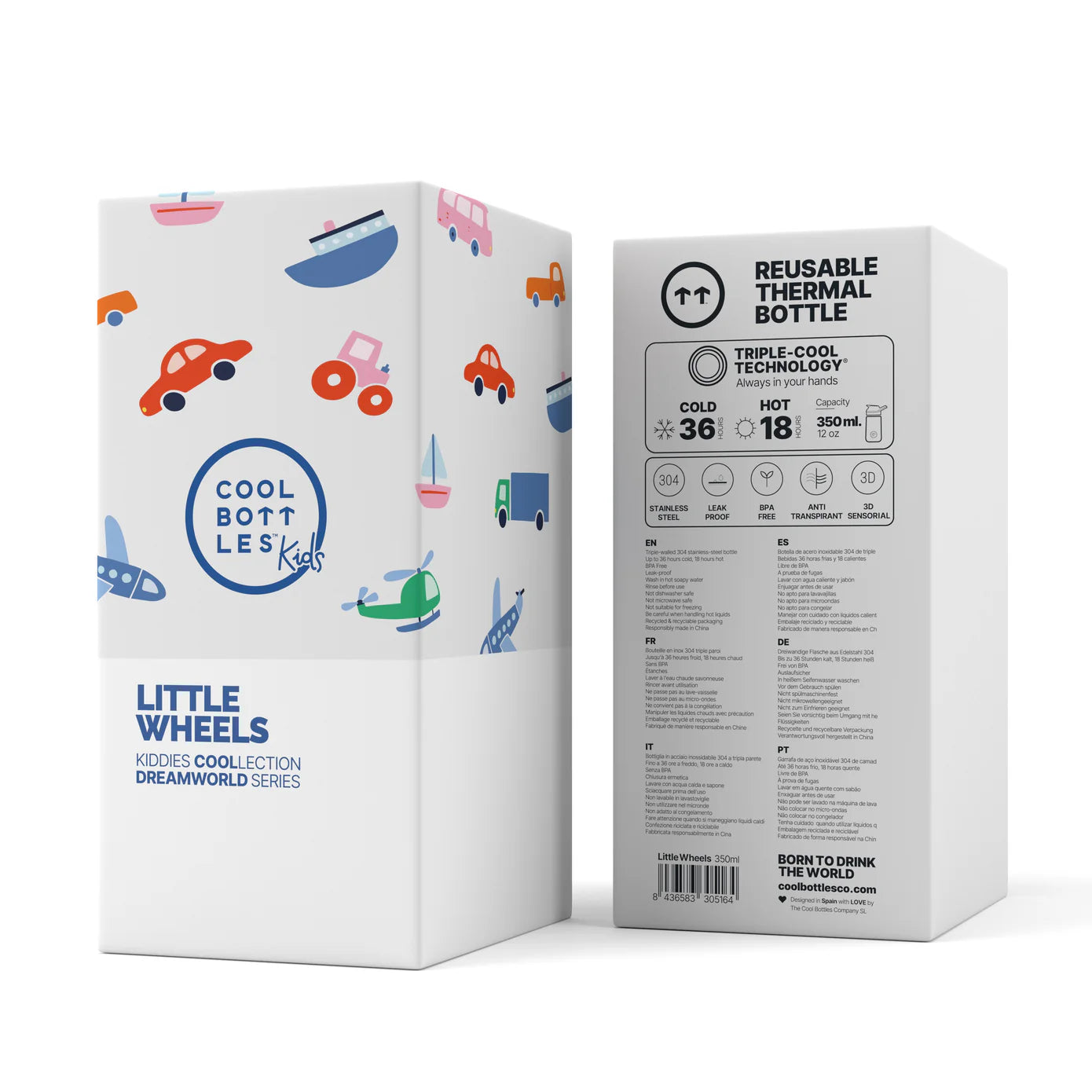 Botella Kiddies Little Wheels 350ML