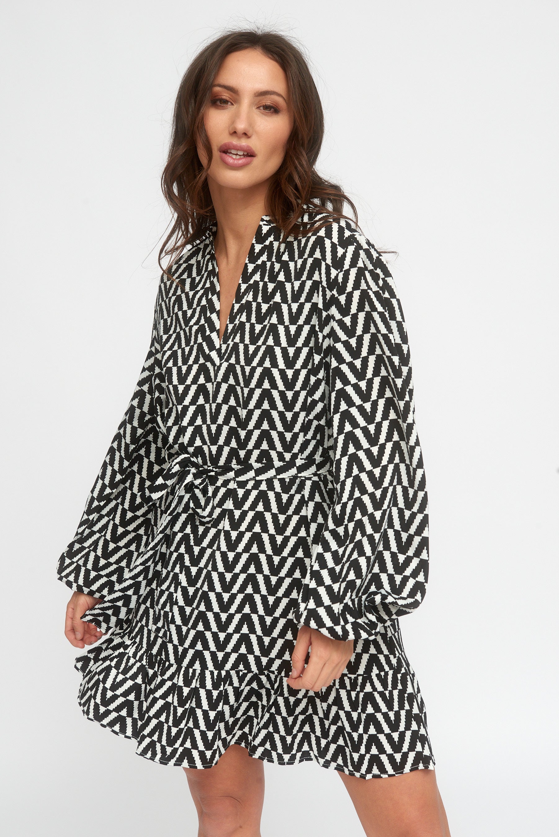 Vestido Bicolor Cinturón