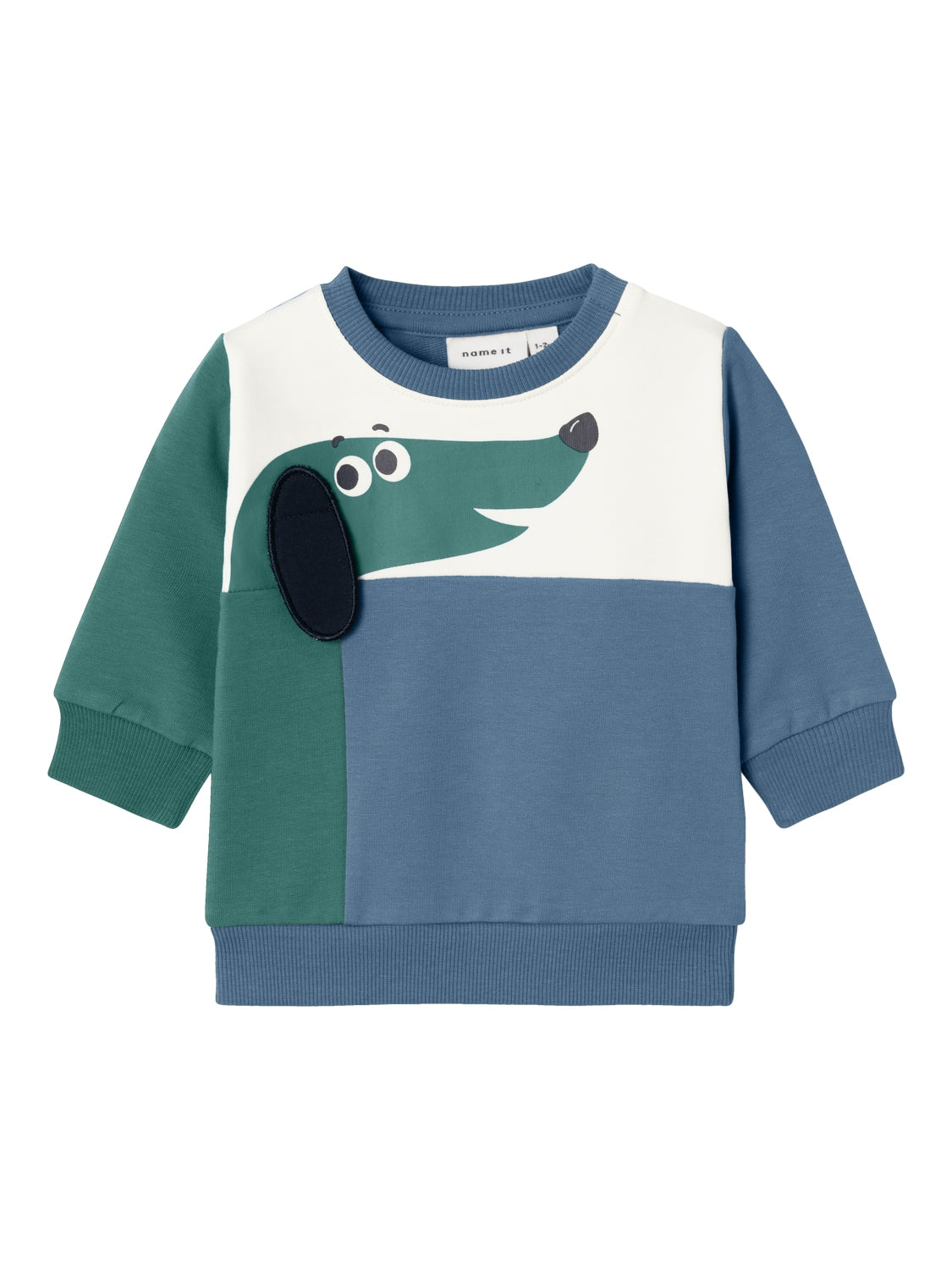 Sudadera Tricolor Perrito Bebé Azul