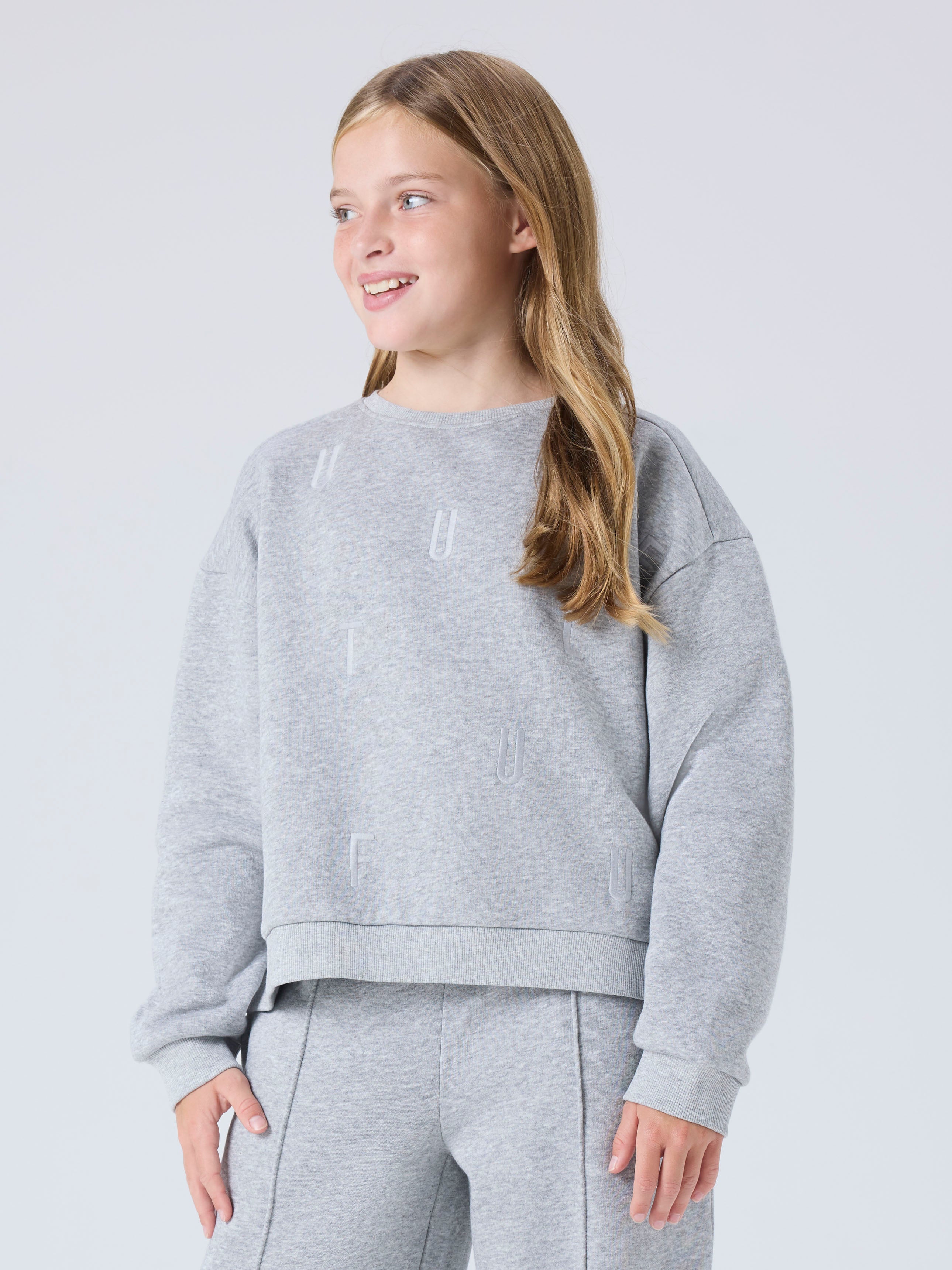 Sudadera Letras Gris Kid