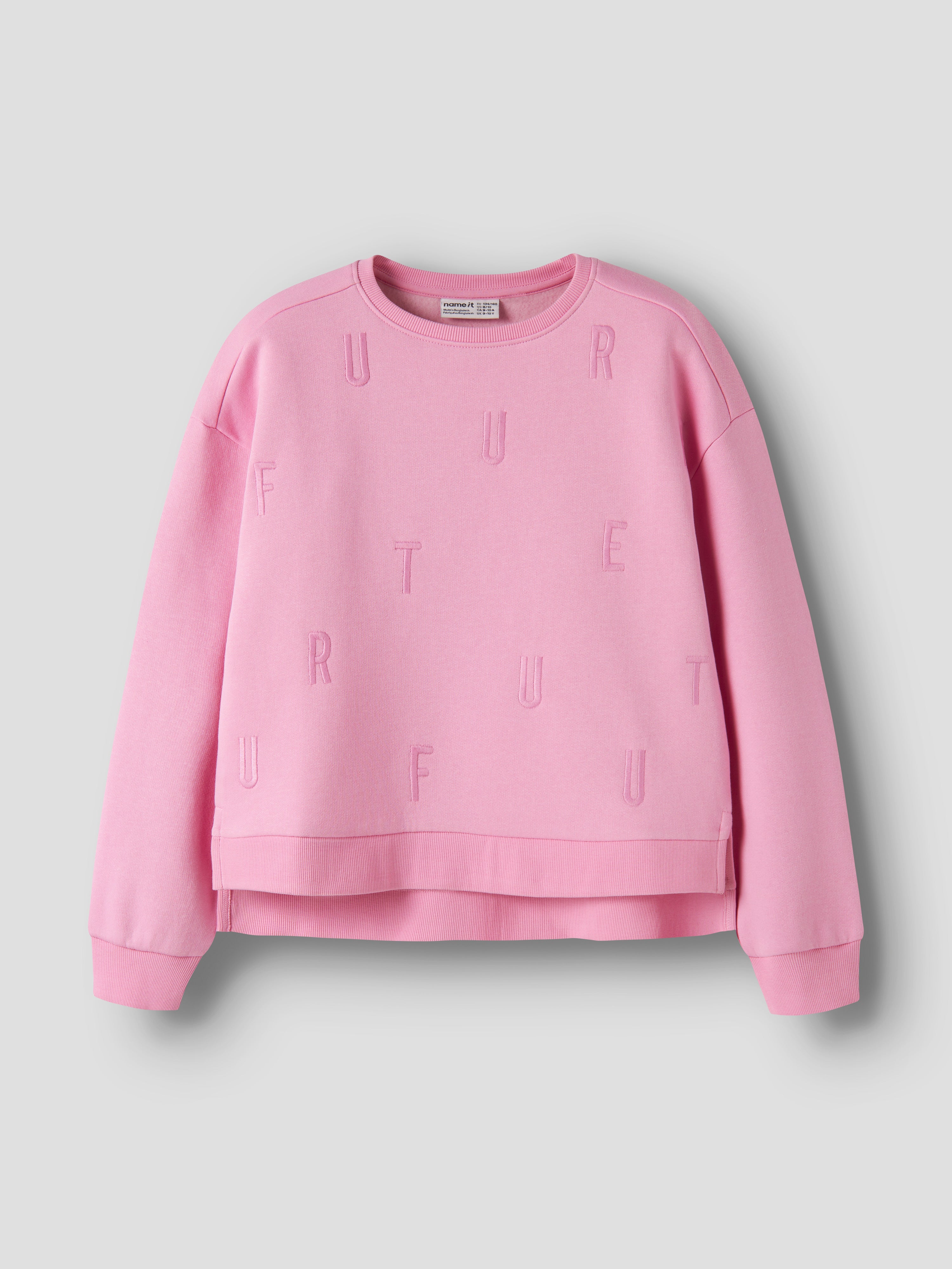Sudadera Letras Rosa Kid