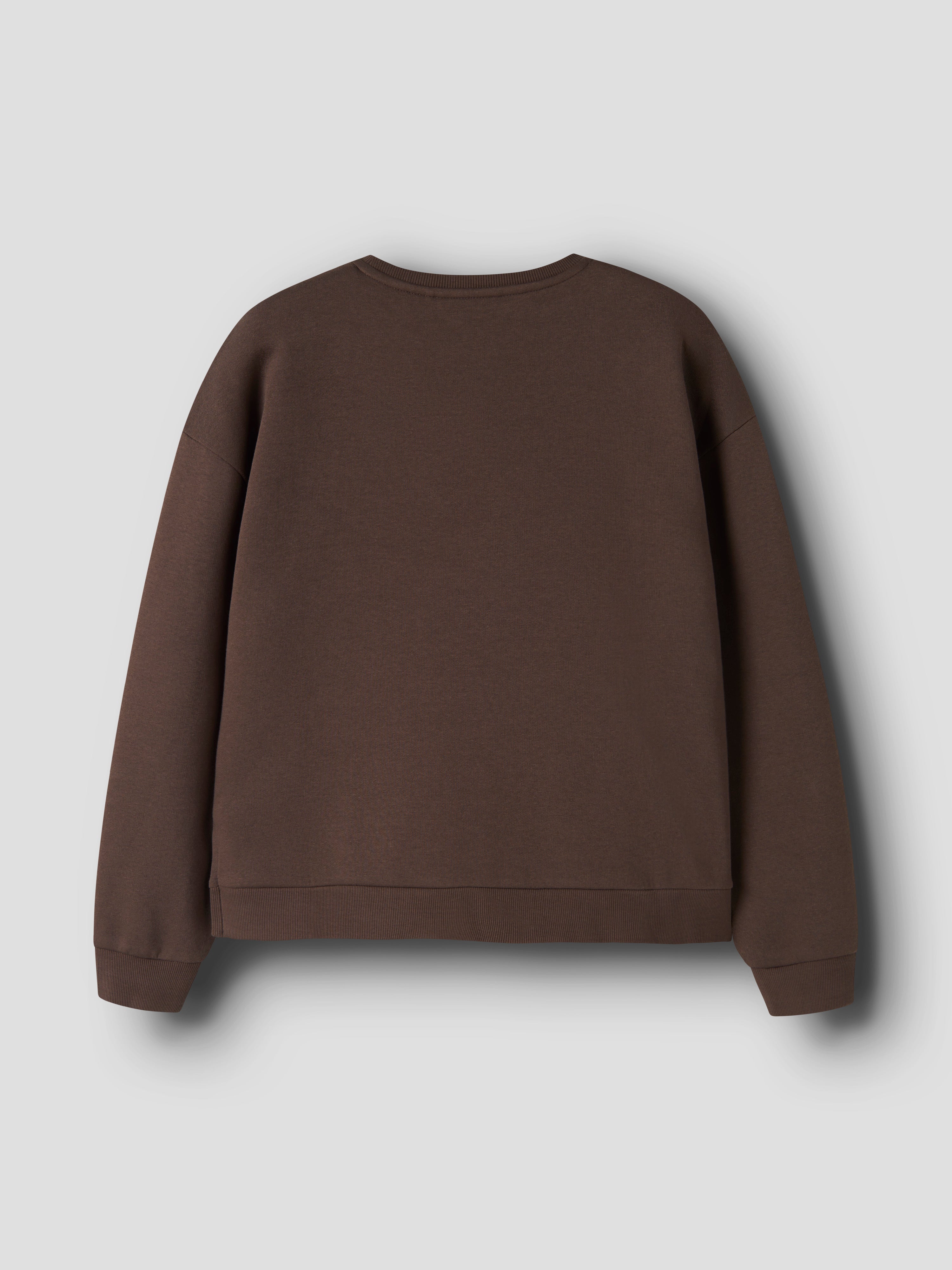Sudadera Letras Marrón Kid