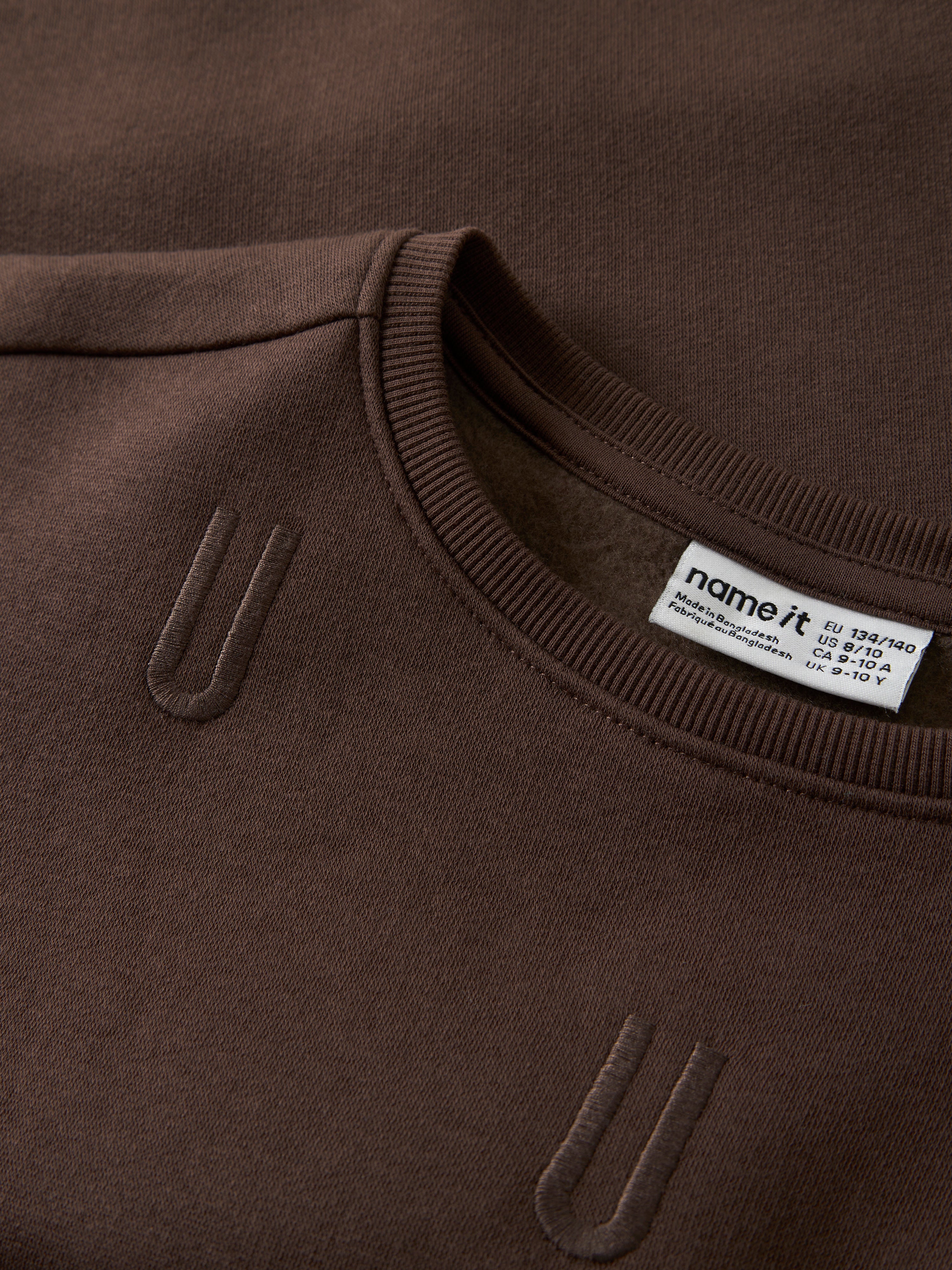 Sudadera Letras Marrón Kid