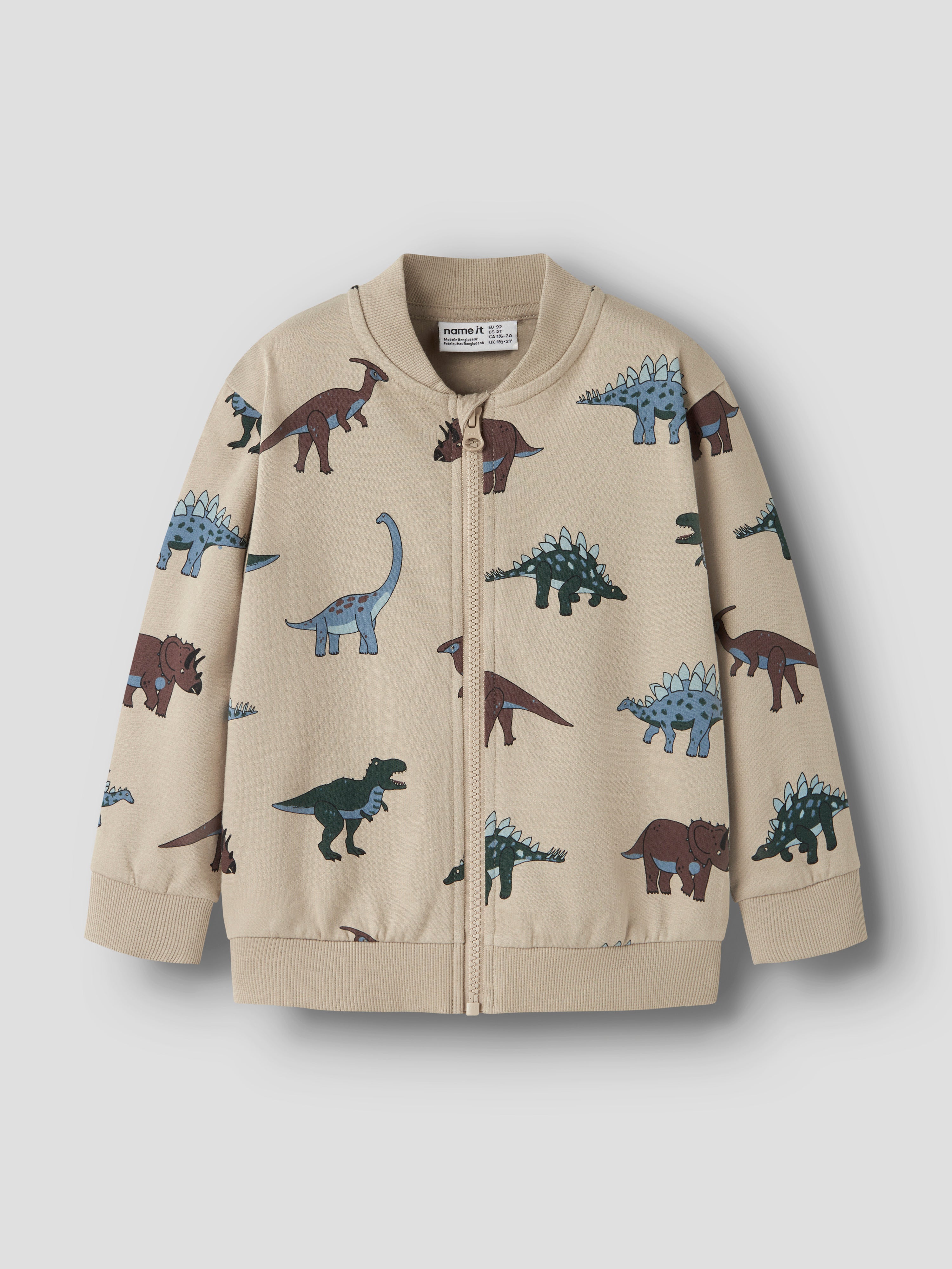 Sudadera Cremallera Animalitos Beige Mini
