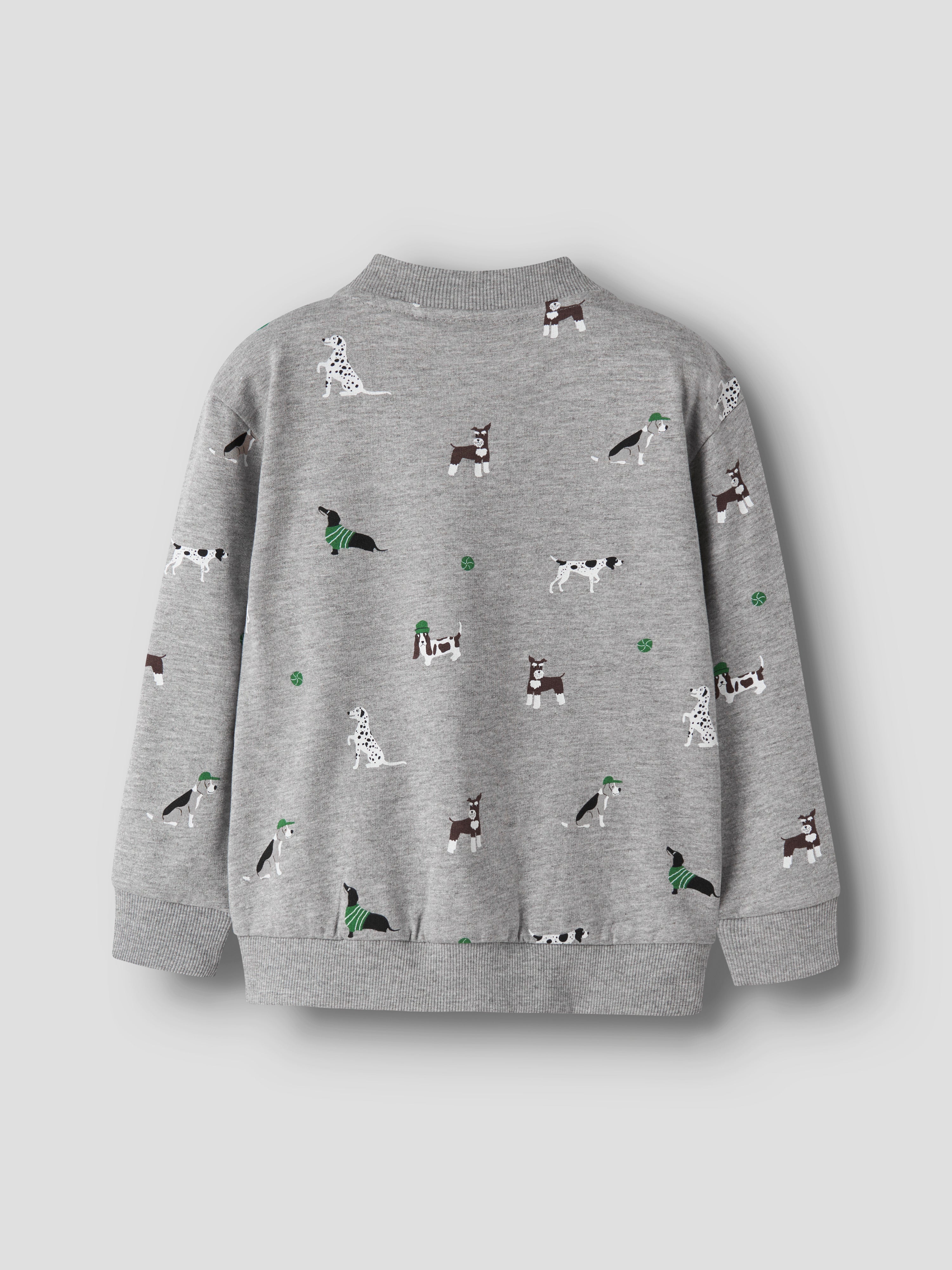 Sudadera Cremallera Perritos Gris Mini