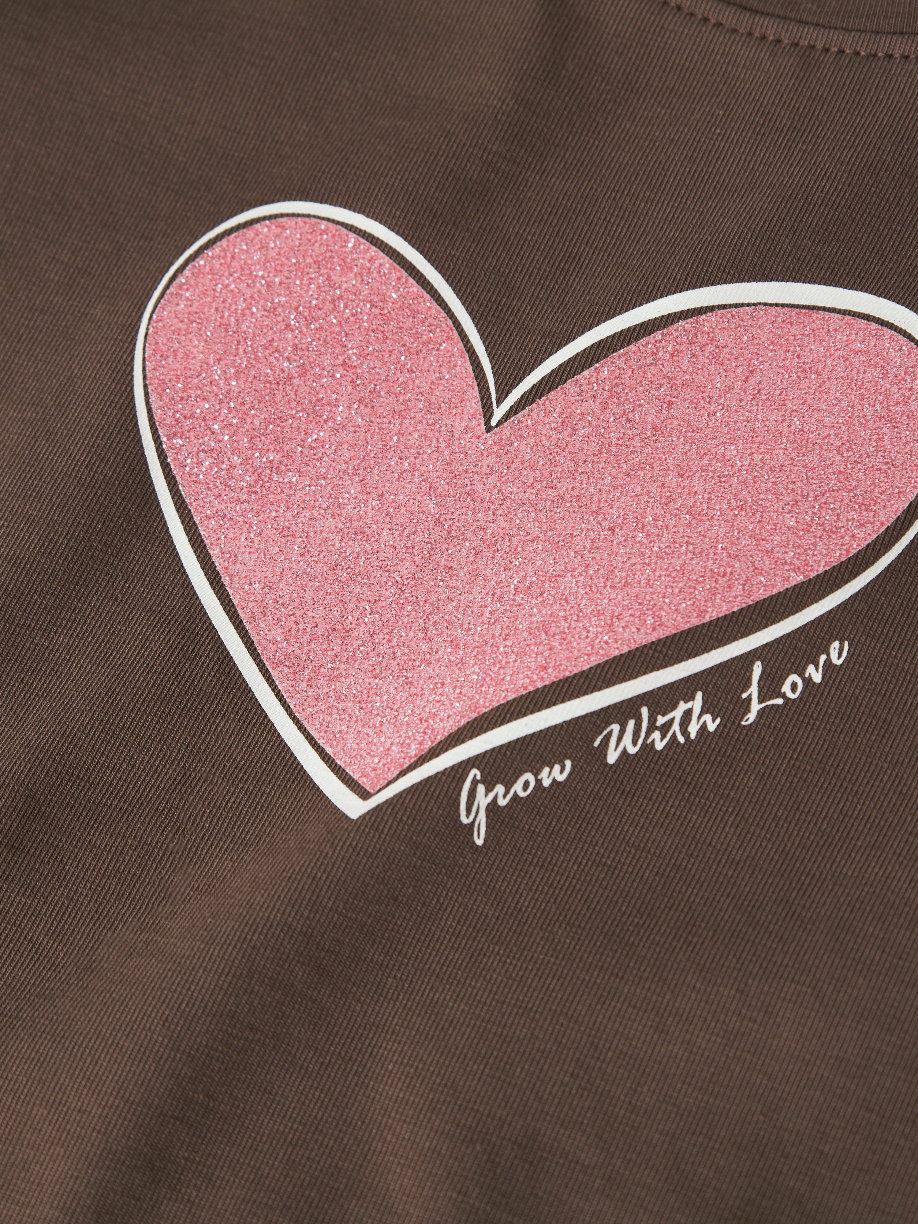 Camiseta Corazón Marrón Mini