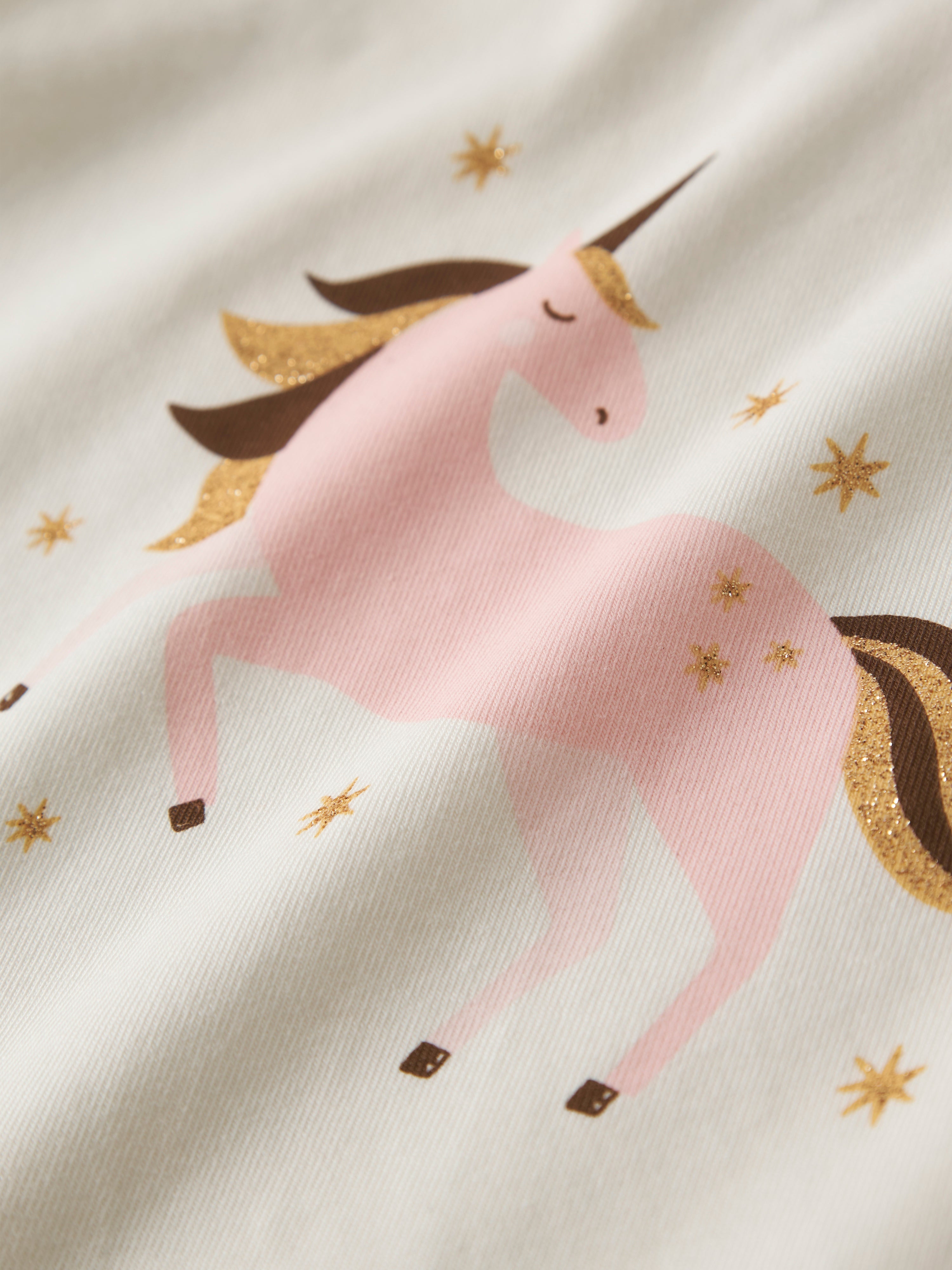 Camiseta Unicornio Blanca Mini