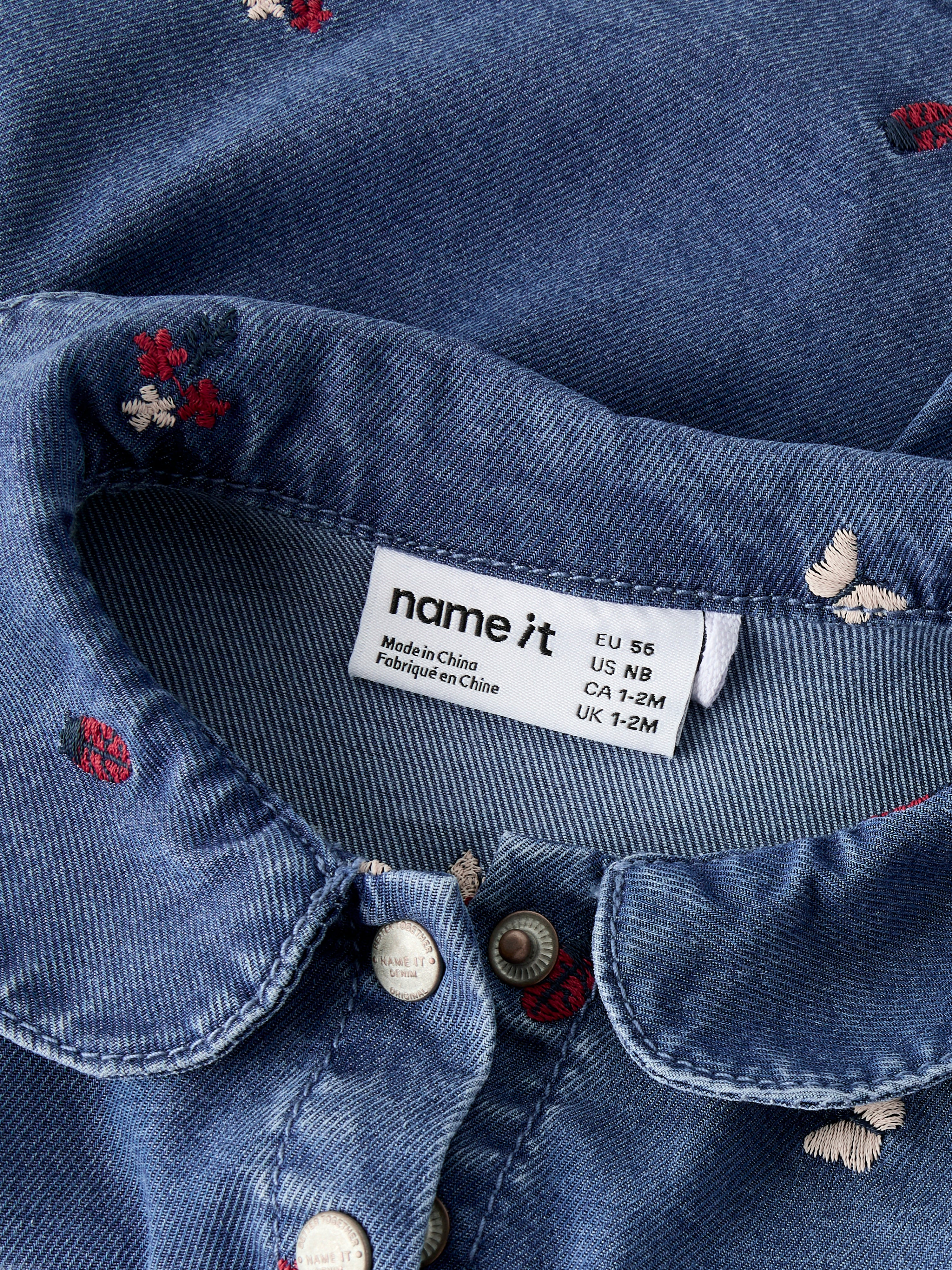 Vestido Bordado Denim Oscuro Bebé