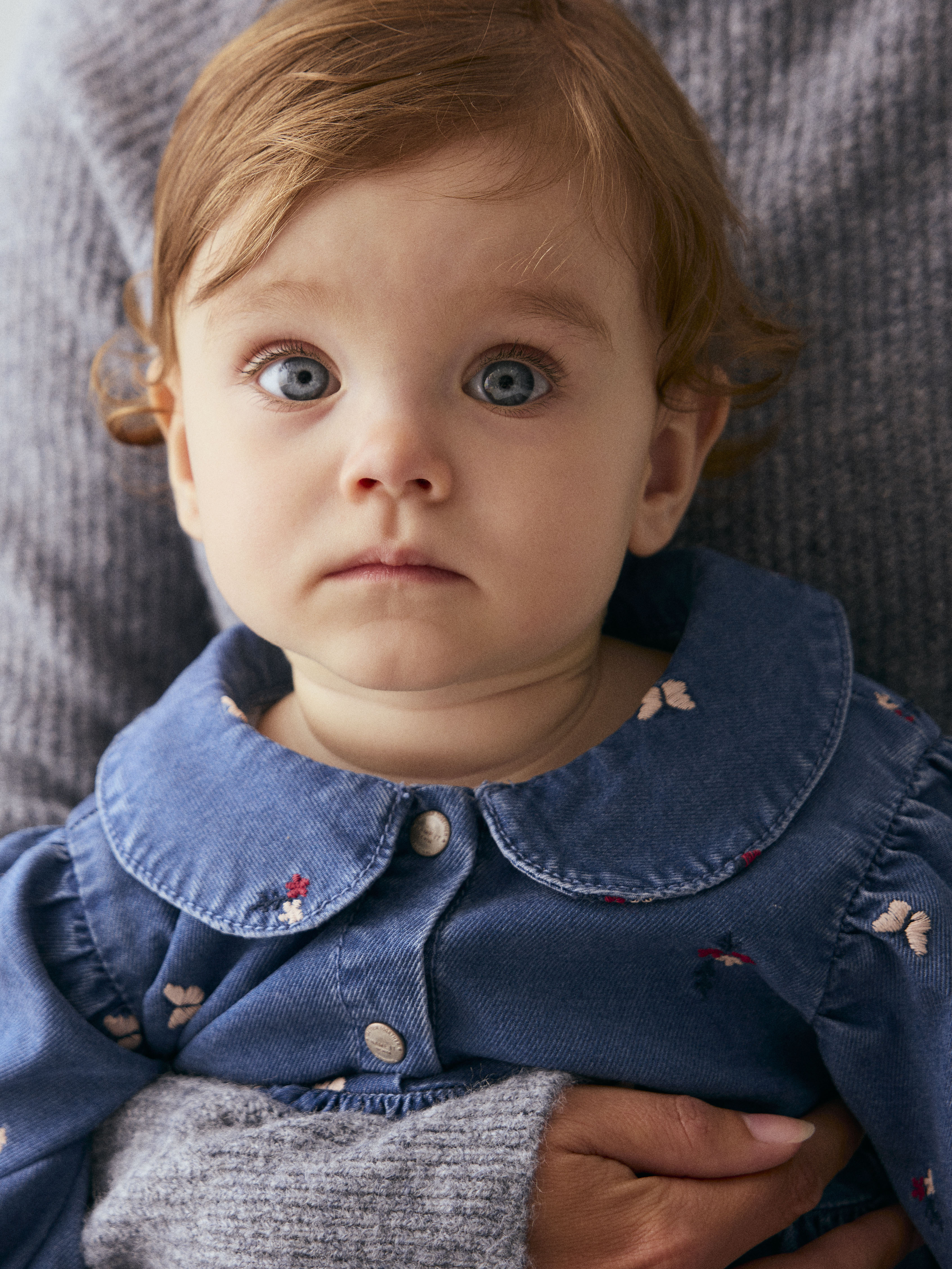Vestido Bordado Denim Oscuro Bebé