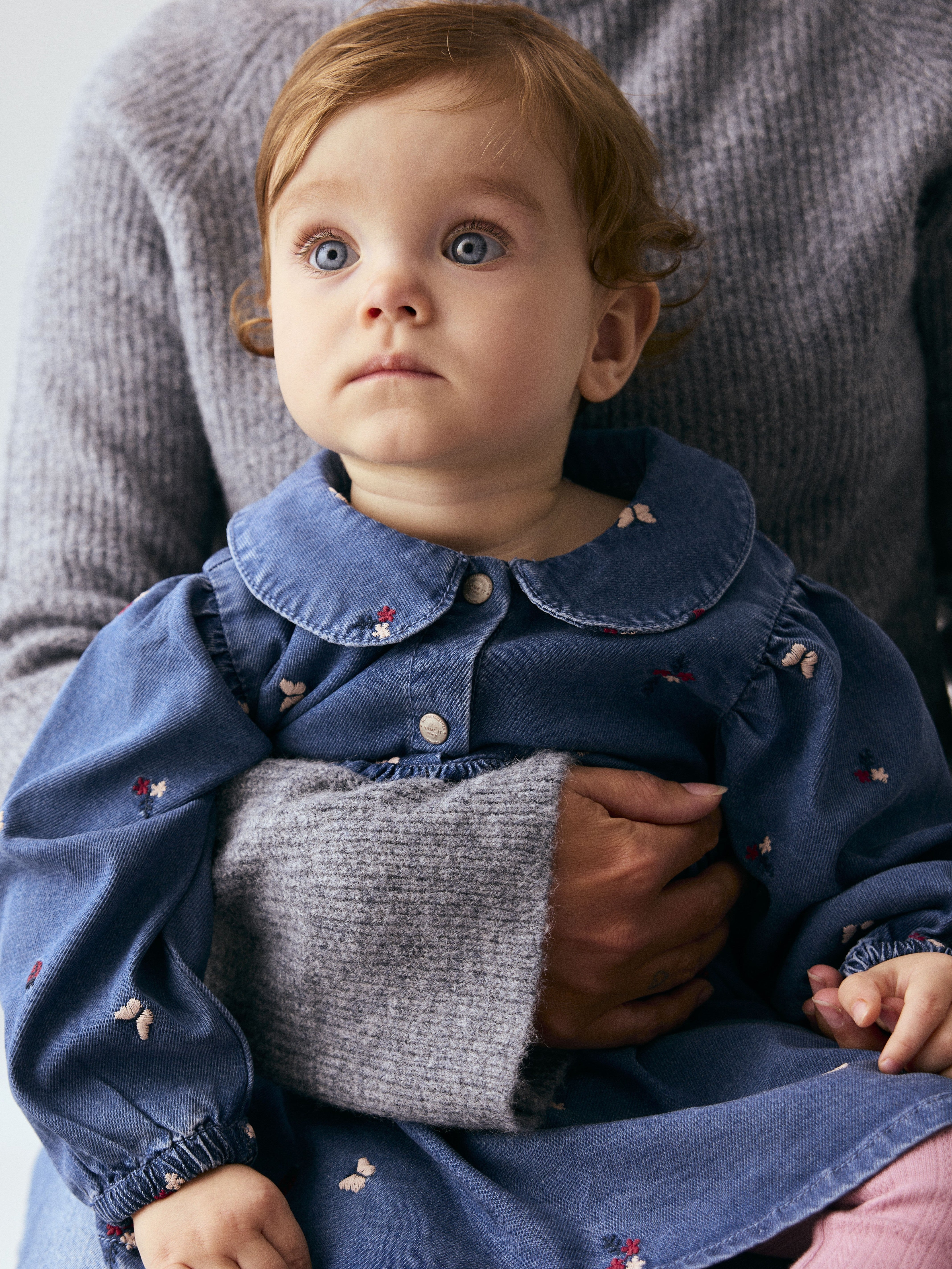 Vestido Bordado Denim Oscuro Bebé