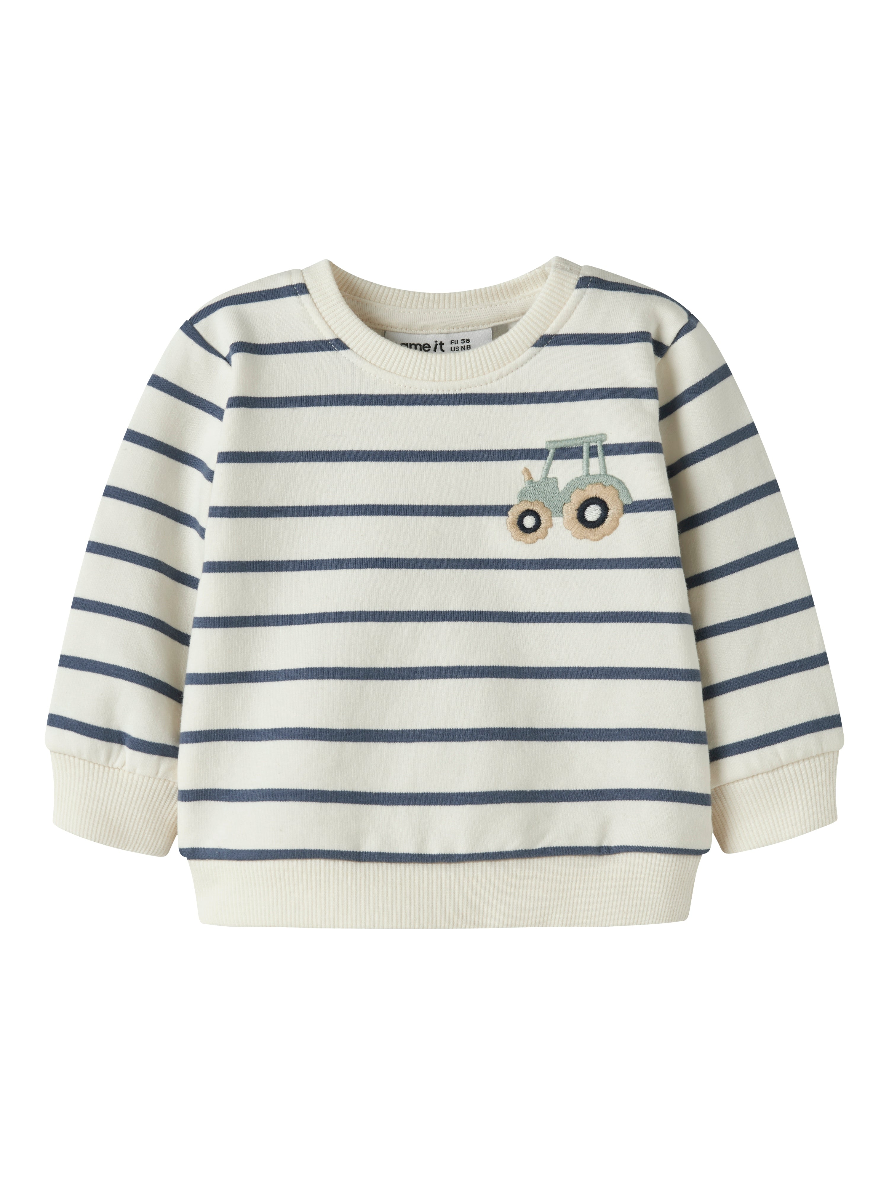 Sudadera Crudo Rayas Tractor Bebé