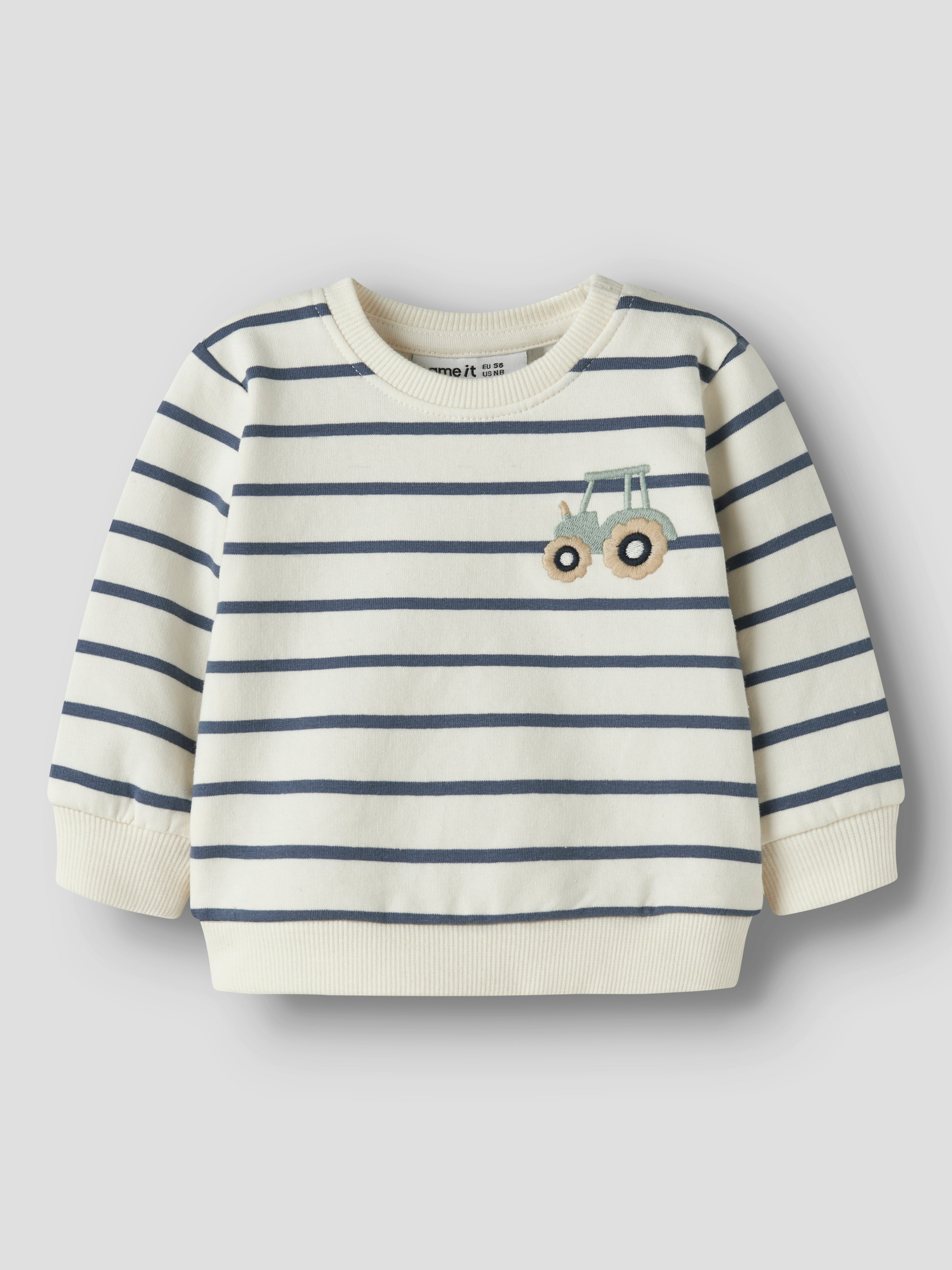 Sudadera Crudo Rayas Tractor Bebé