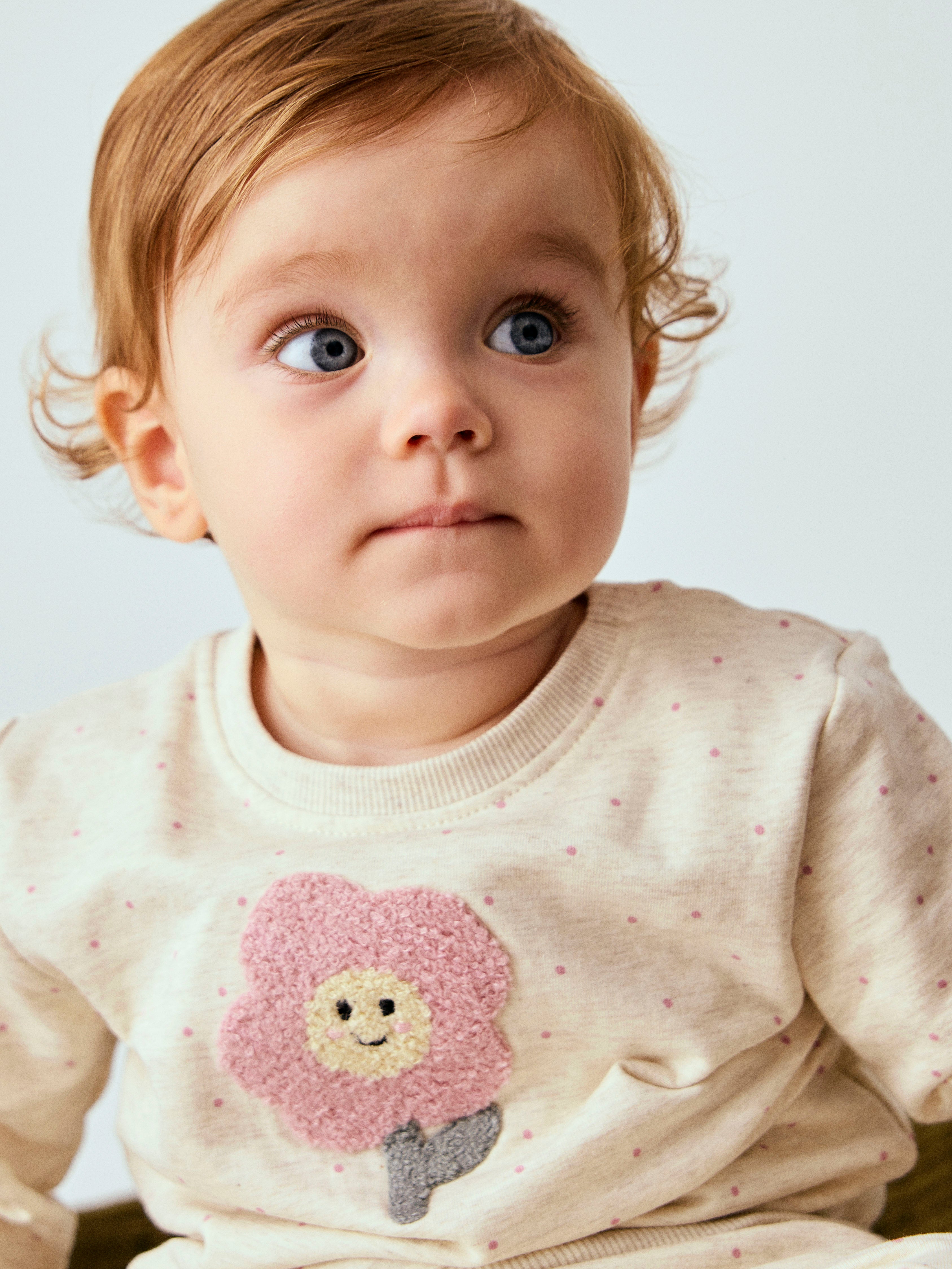 Sudadera Beige Lunares Bebé