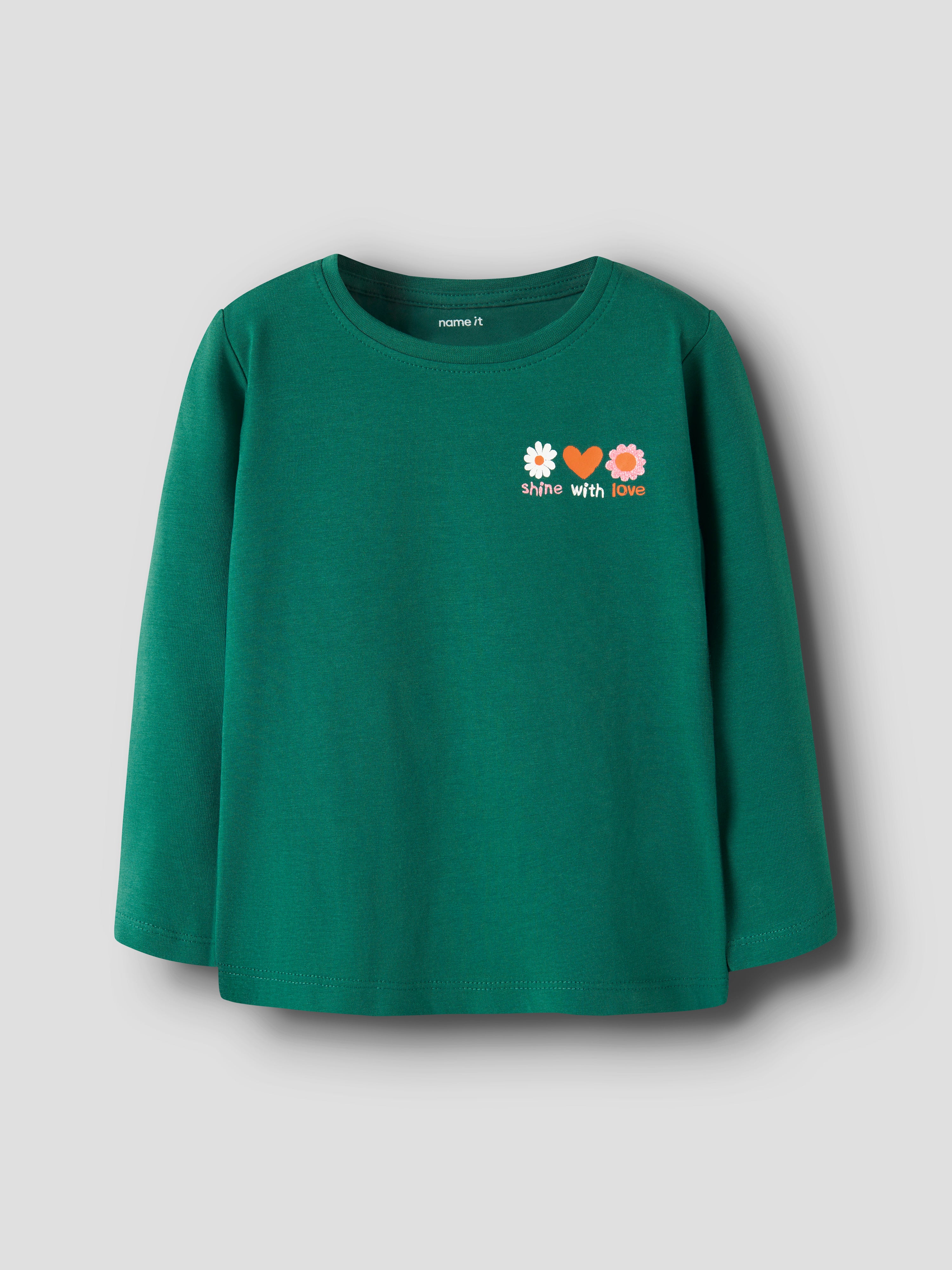 Camiseta Verde Flores Mini
