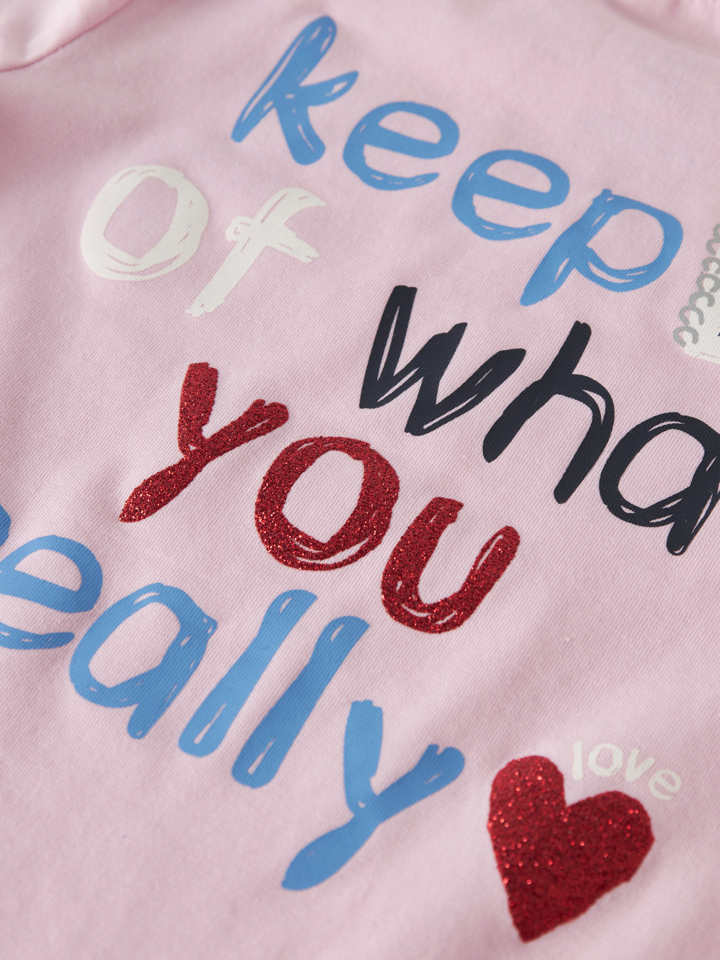 Camiseta Rosa Corazones Mini