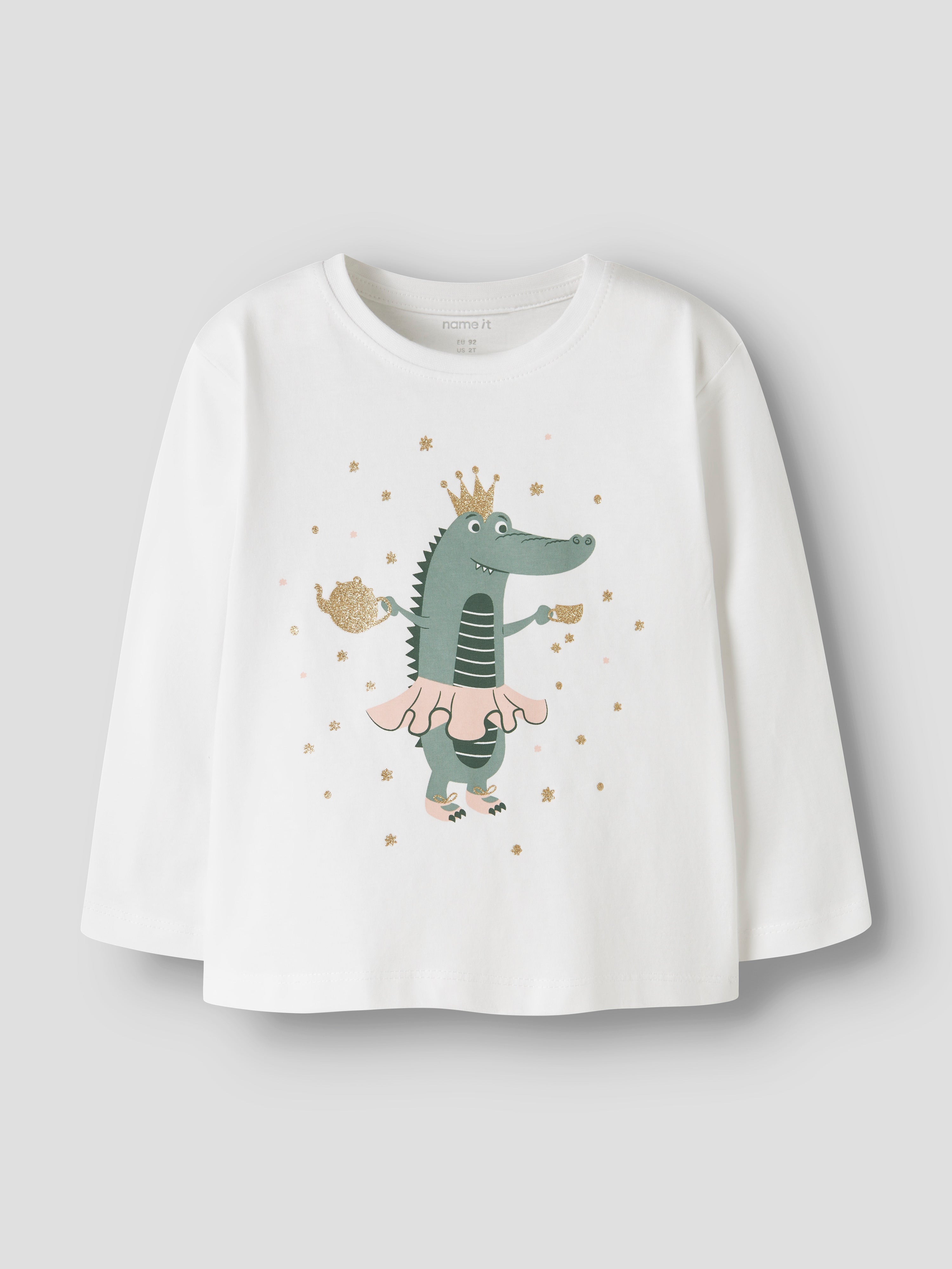 Camiseta Cocodrilo Blanco Mini