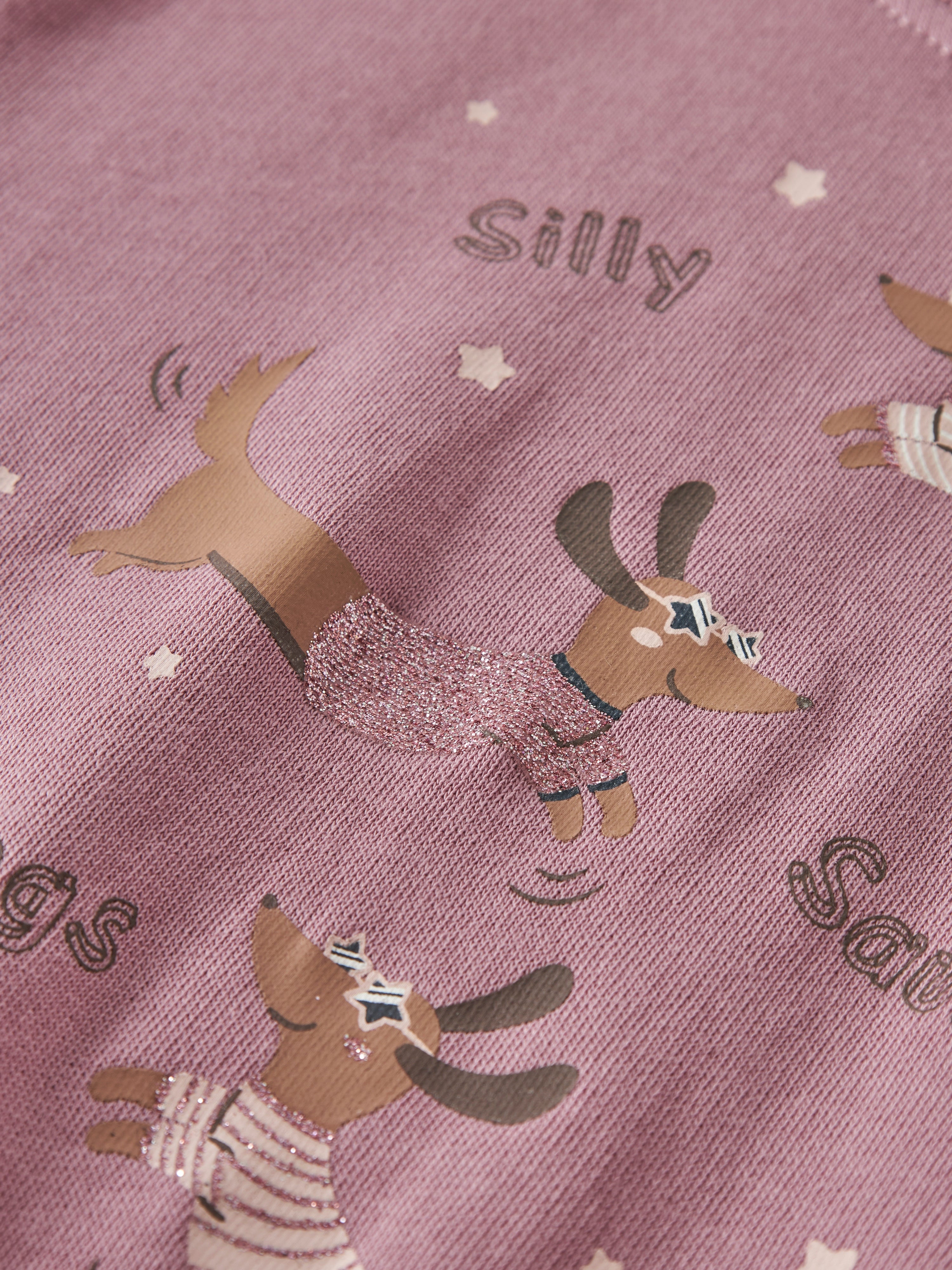Sudadera Lila Perrito Salchicha Mini