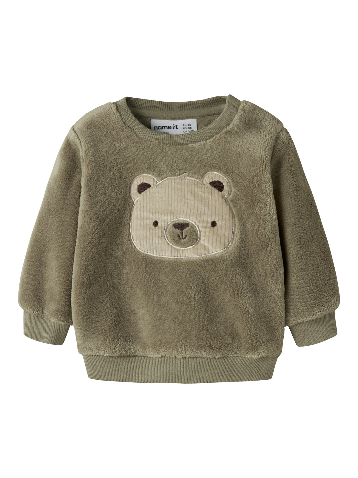 Sudadera Pelito Teddy Verde Bebé