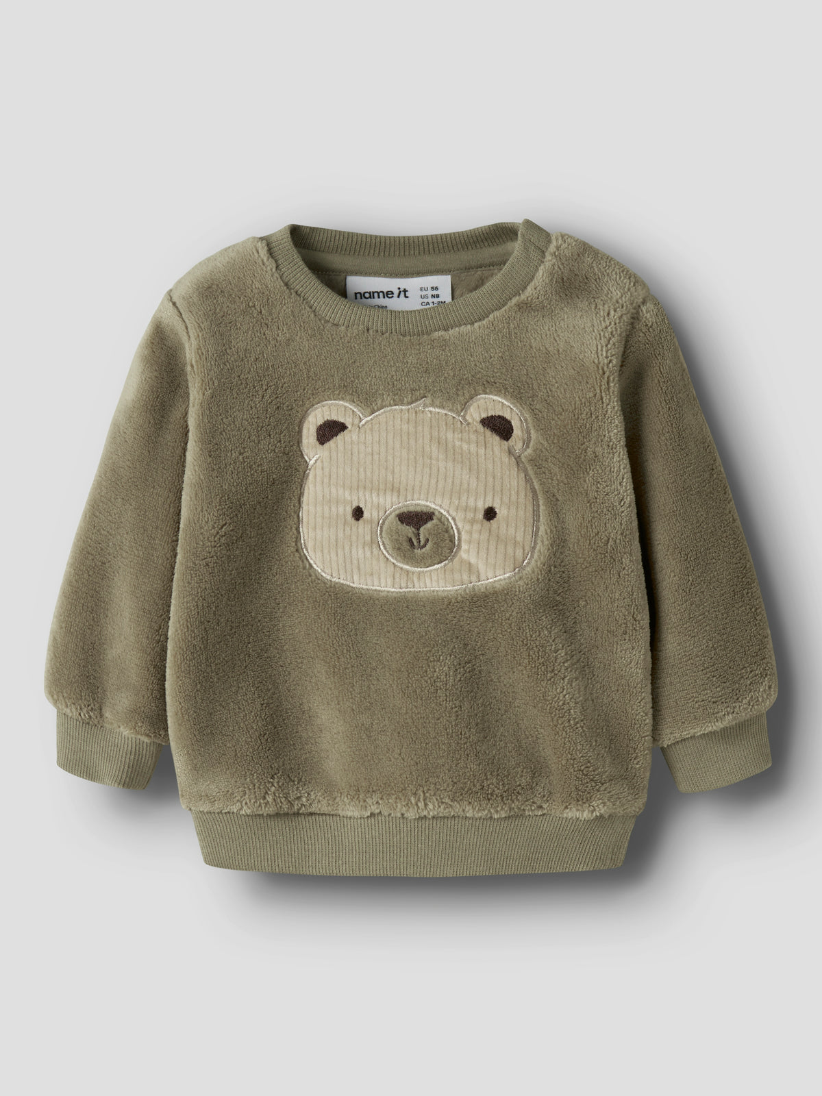 Sudadera Pelito Teddy Verde Bebé