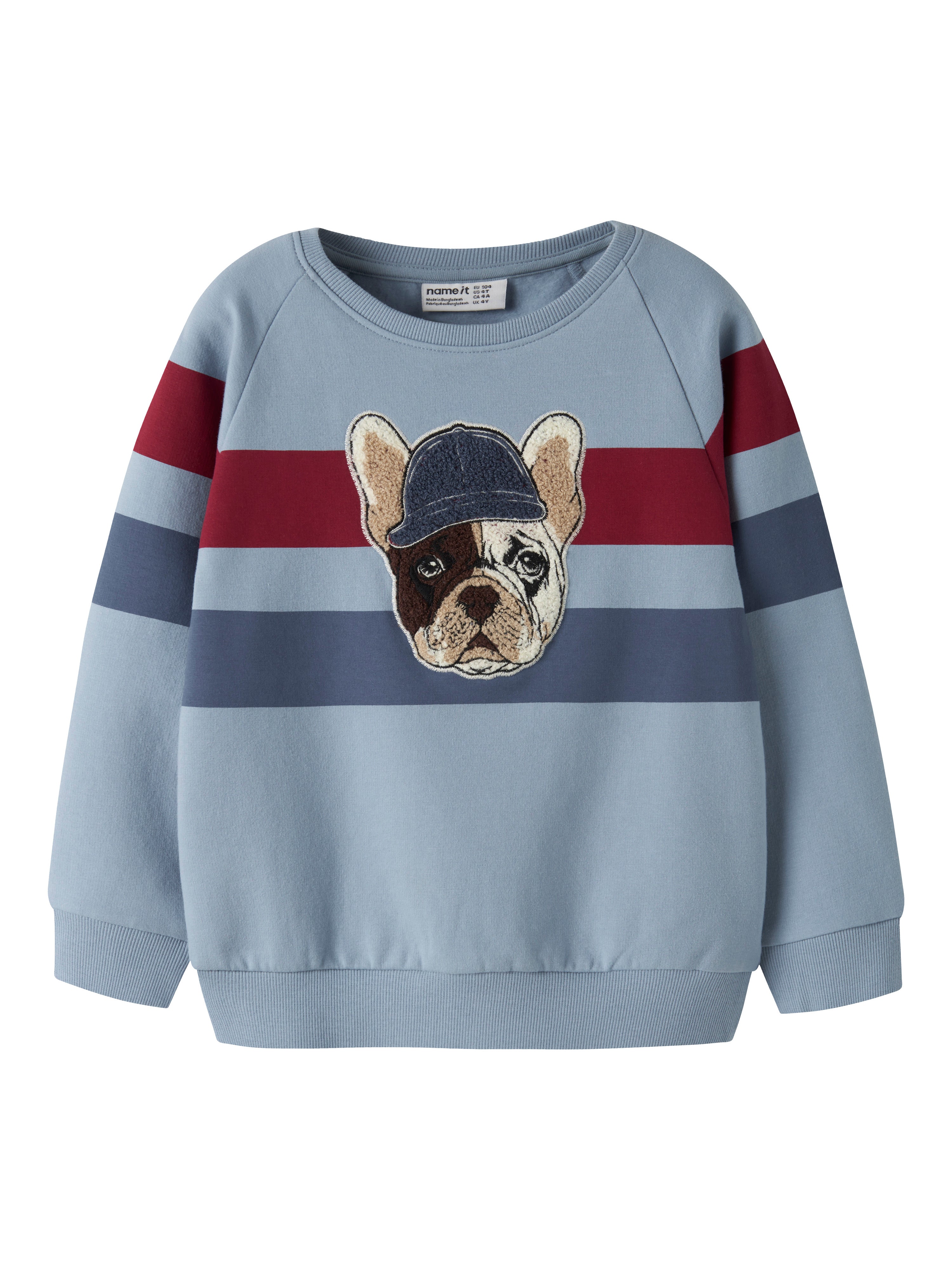 Sudadera Rayas Azul Perrito Mini