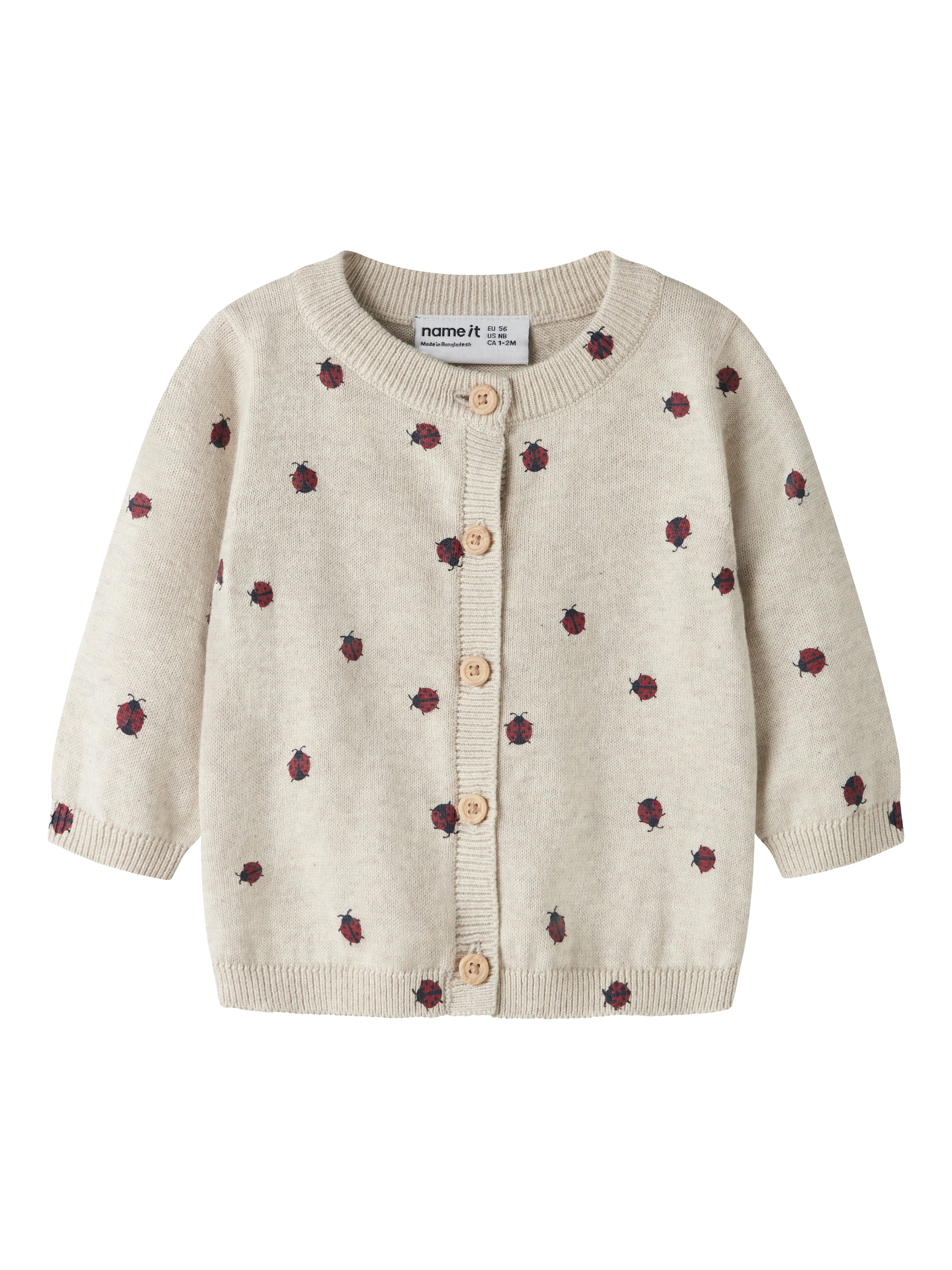Cárdigan Punto Mariquitas Beige Bebé