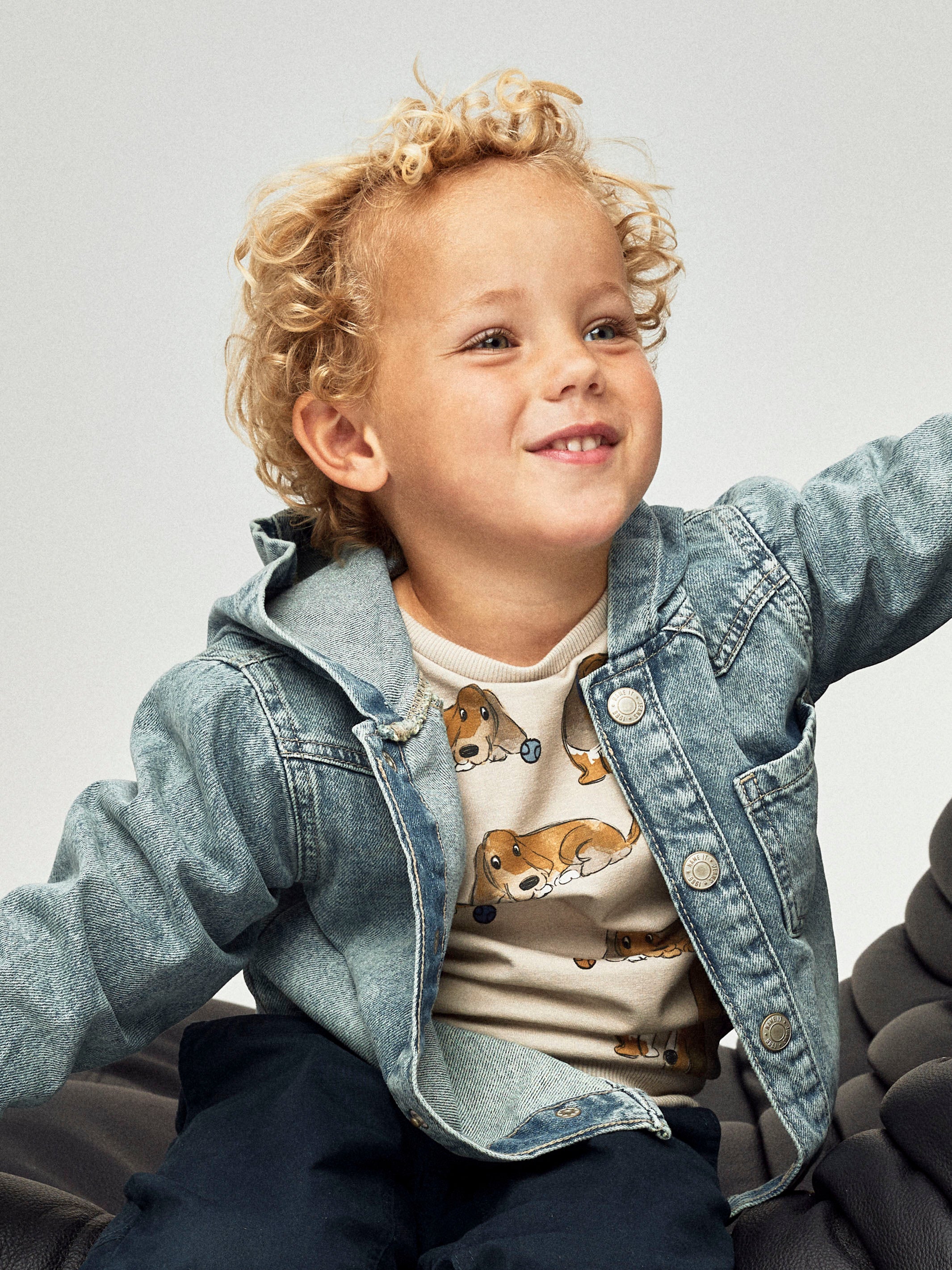 Chaqueta Denim Capucha Mini