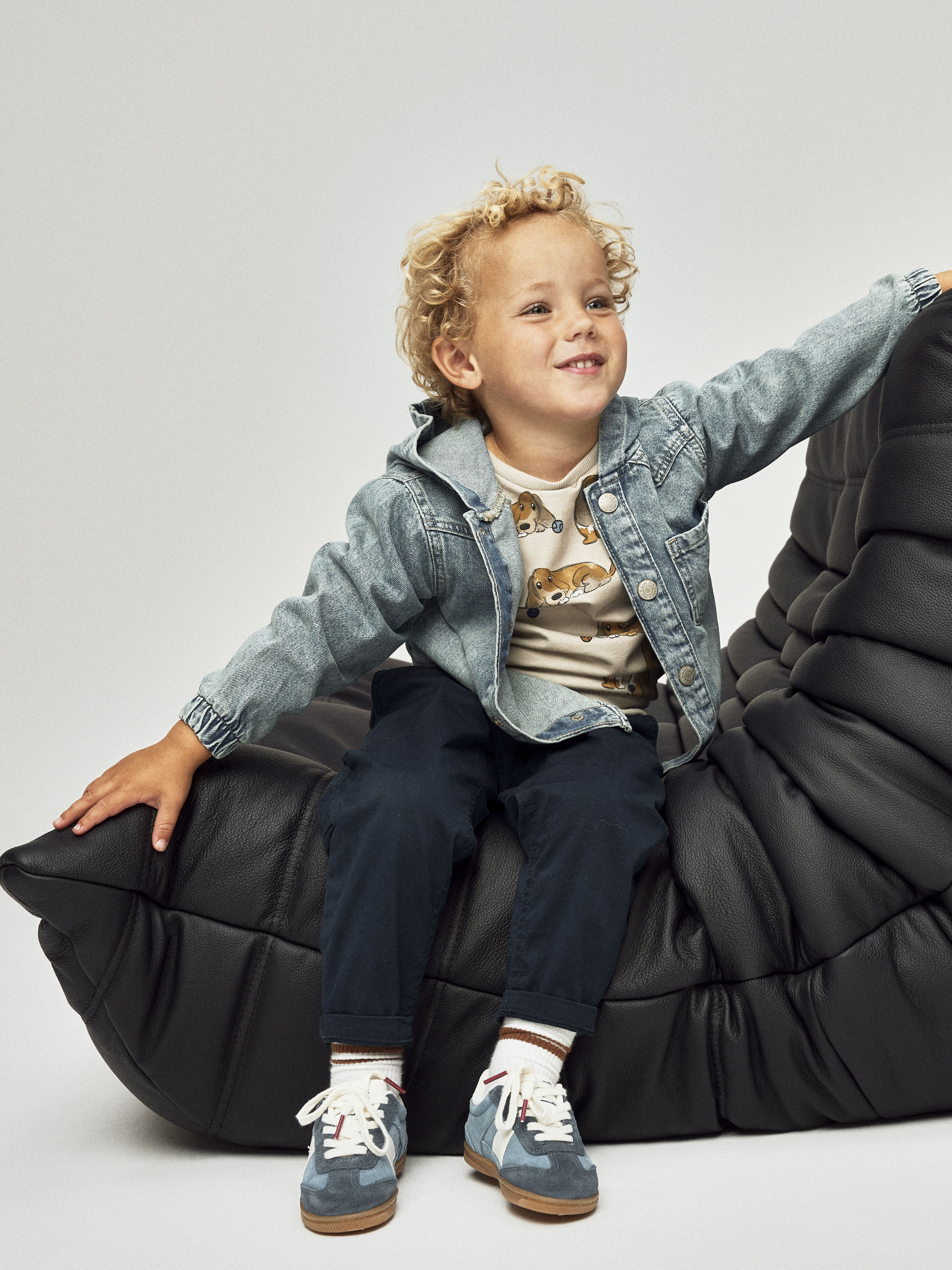 Chaqueta Denim Capucha Mini
