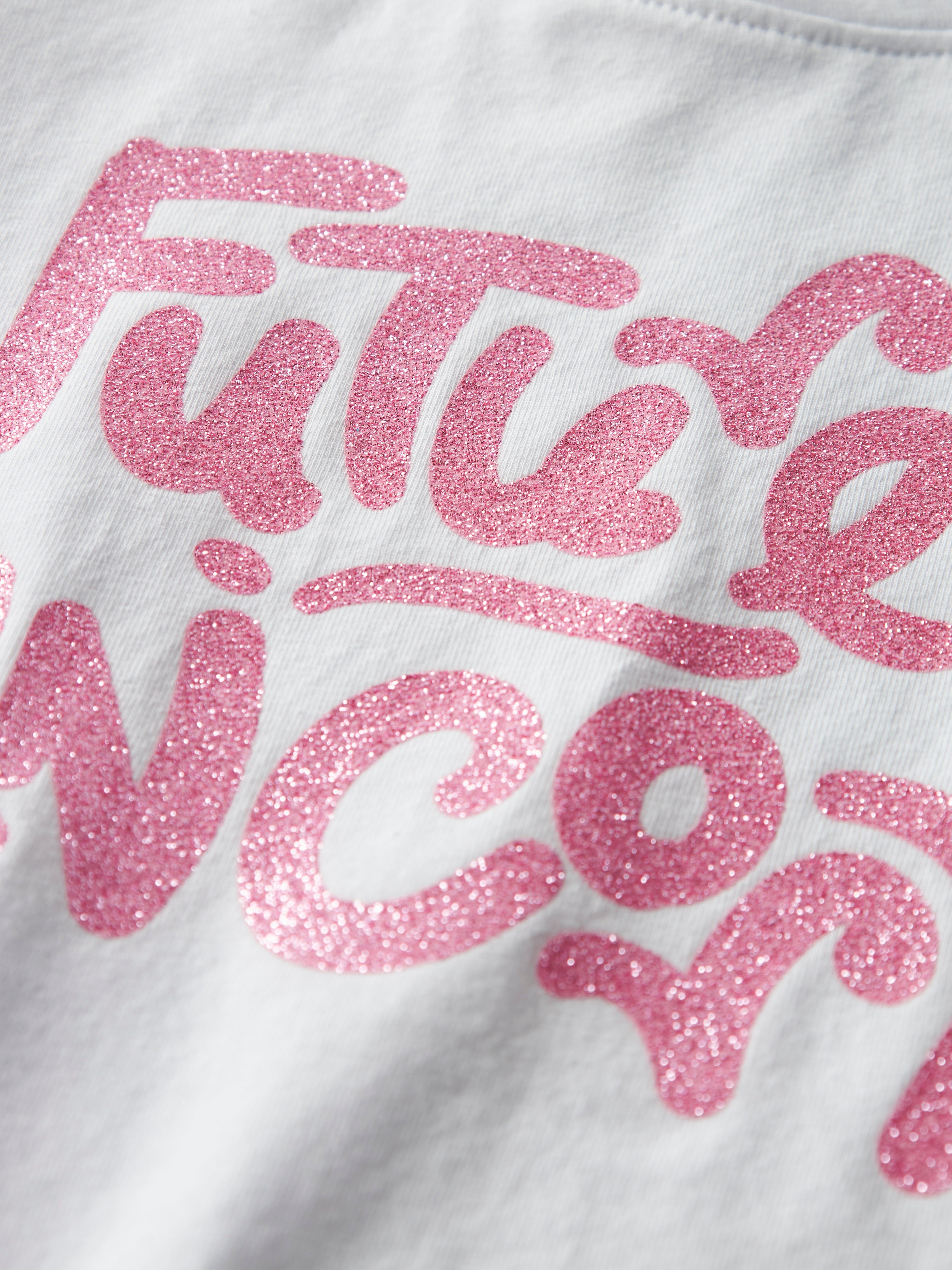 Camiseta Glitter Blanca Mini