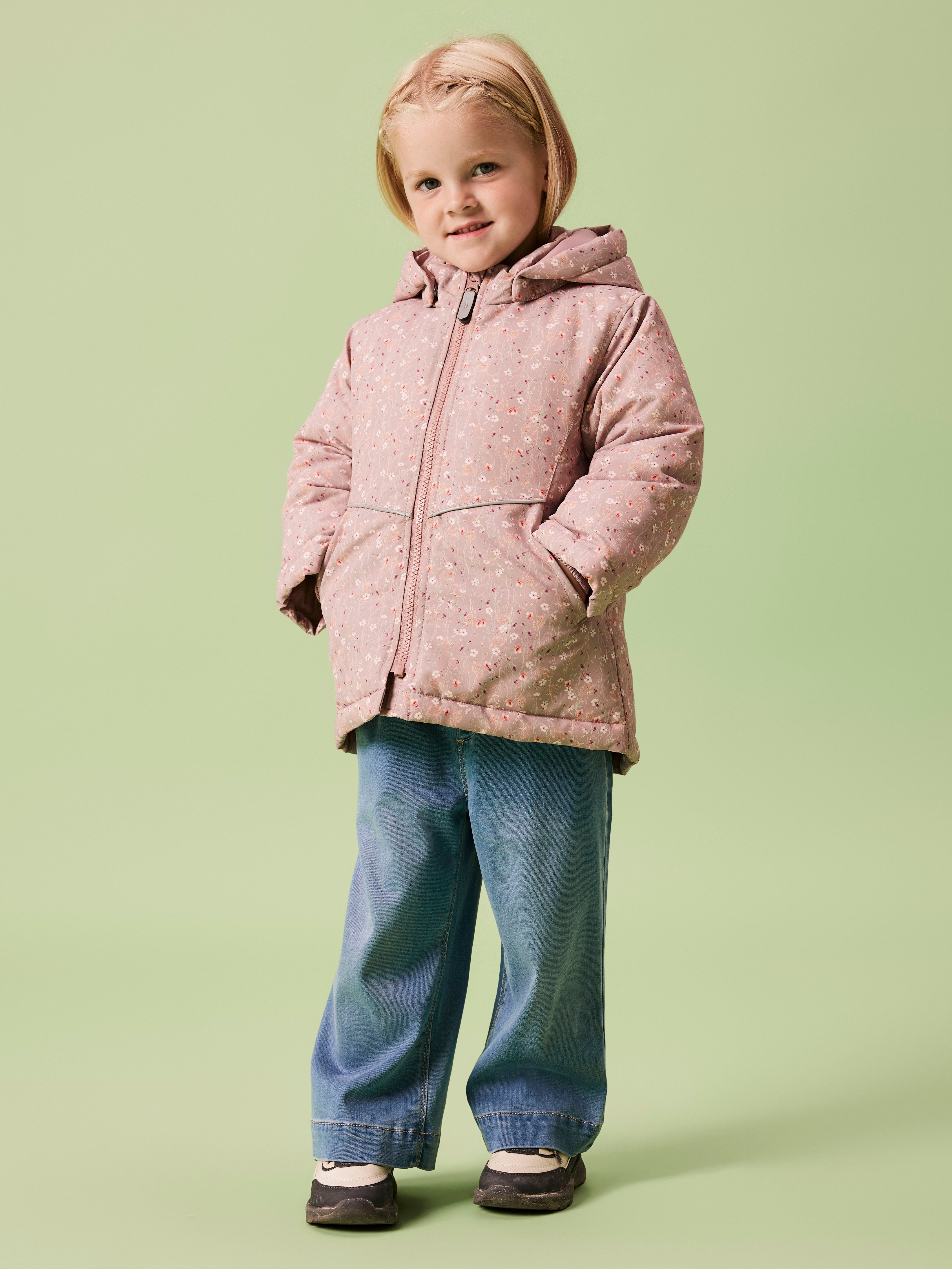 Chaqueta Acolchada Floral Rosa Mini