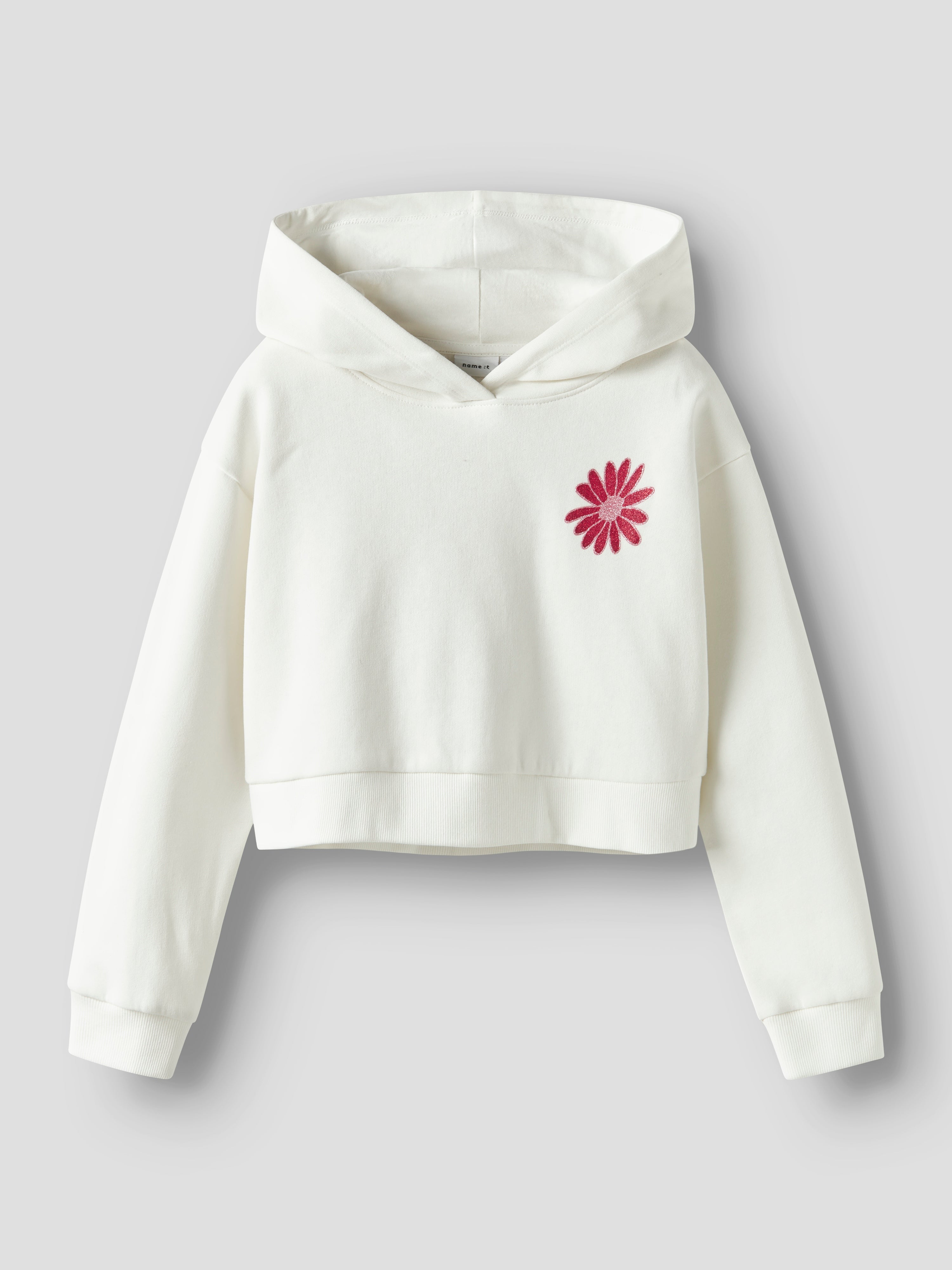 Sudadera Crop Flores Blanca Kid
