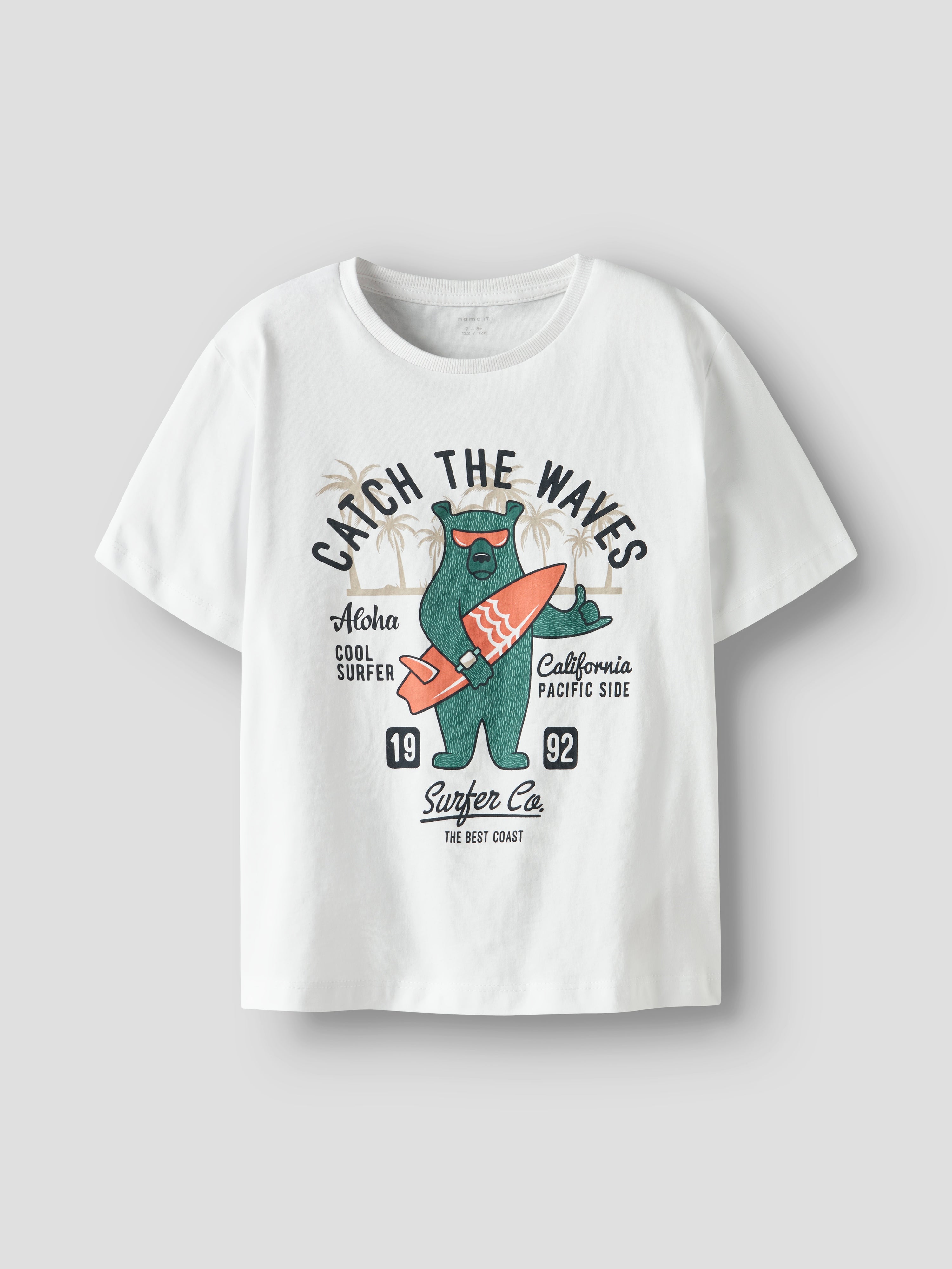 Camiseta Bear Surfer Blanca Kid
