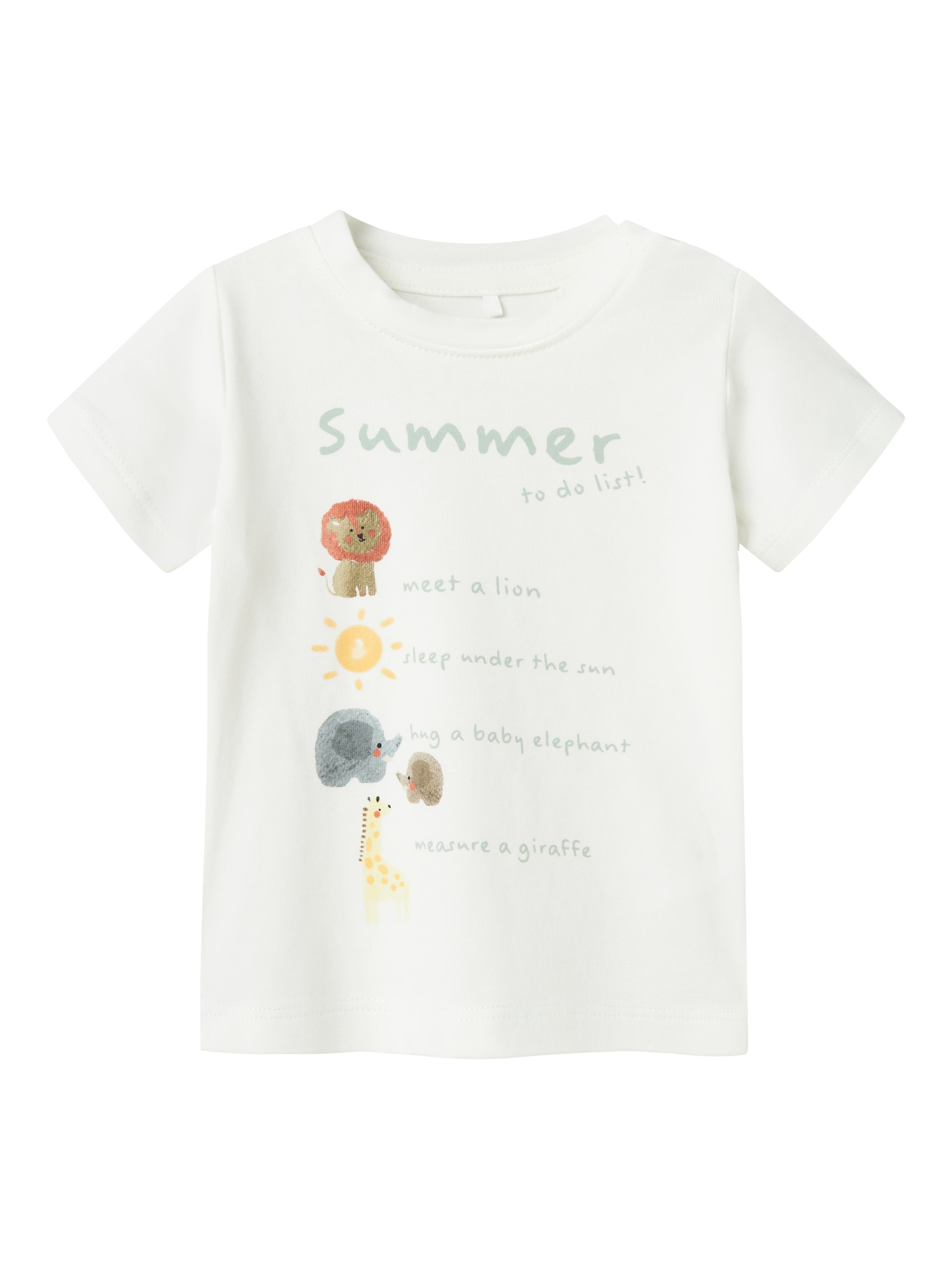 Camiseta Summer Animales Blanca Bebé