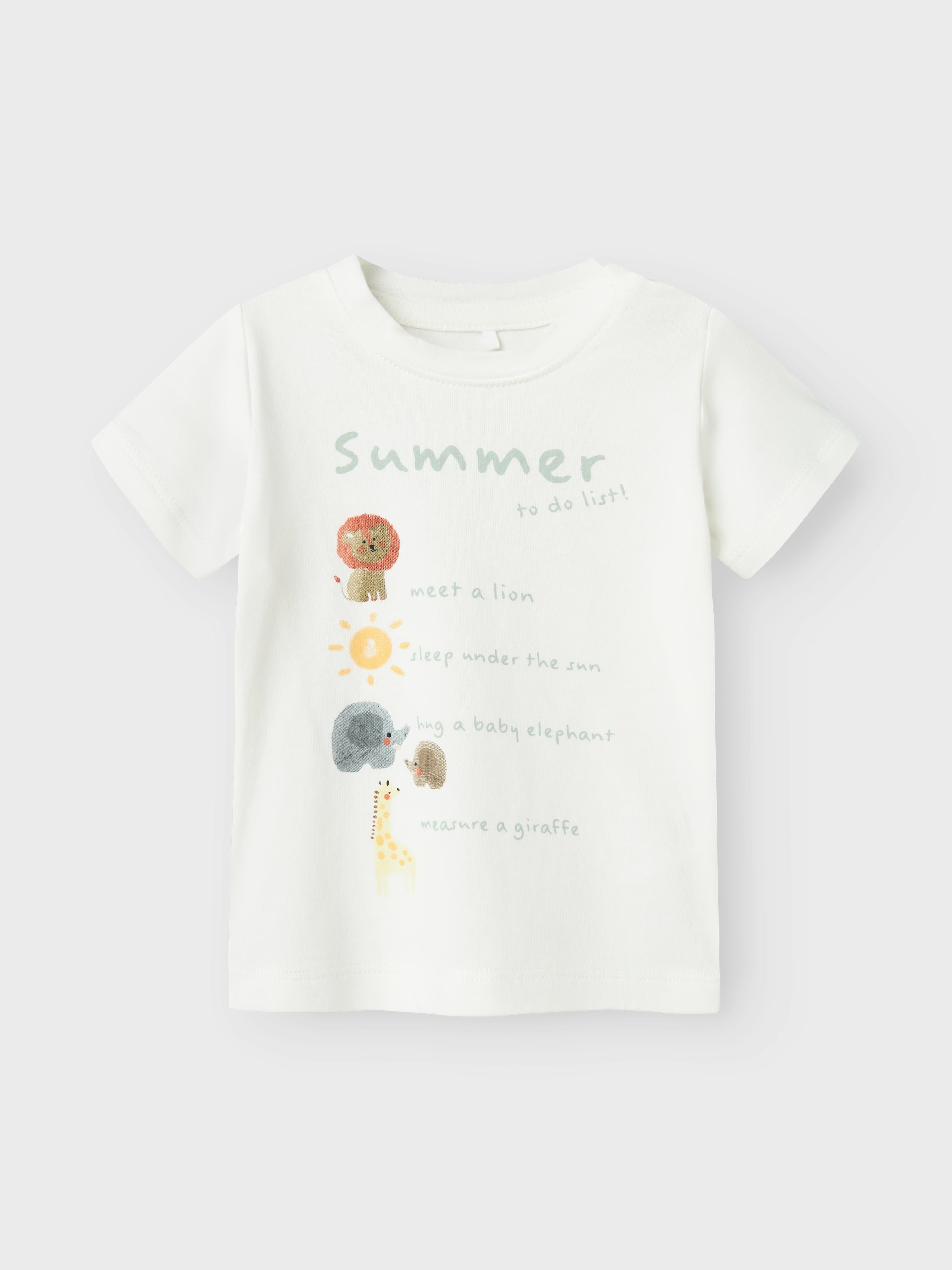 Camiseta Summer Animales Blanca Bebé