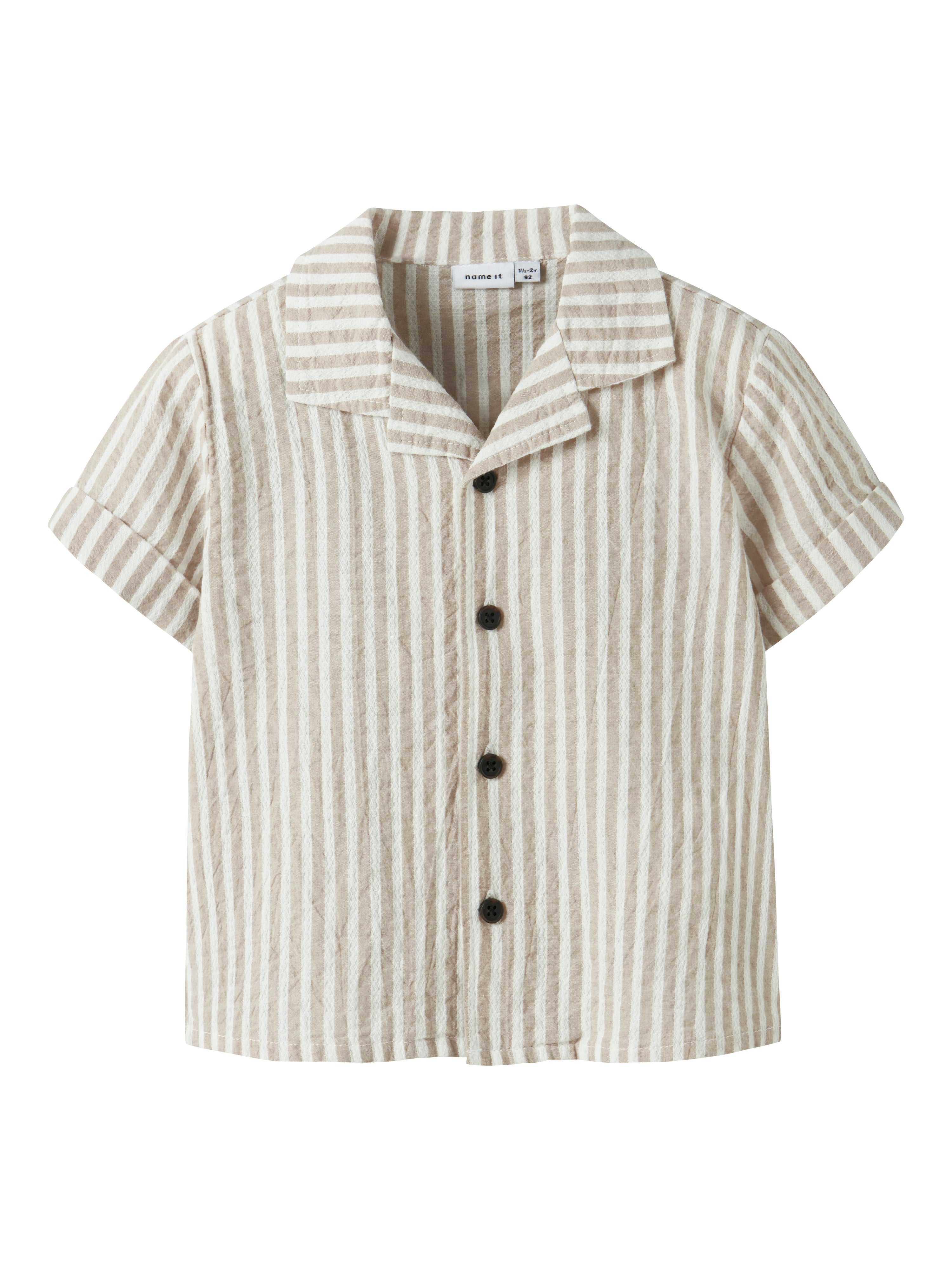 Camisa Rayas Beige Mini