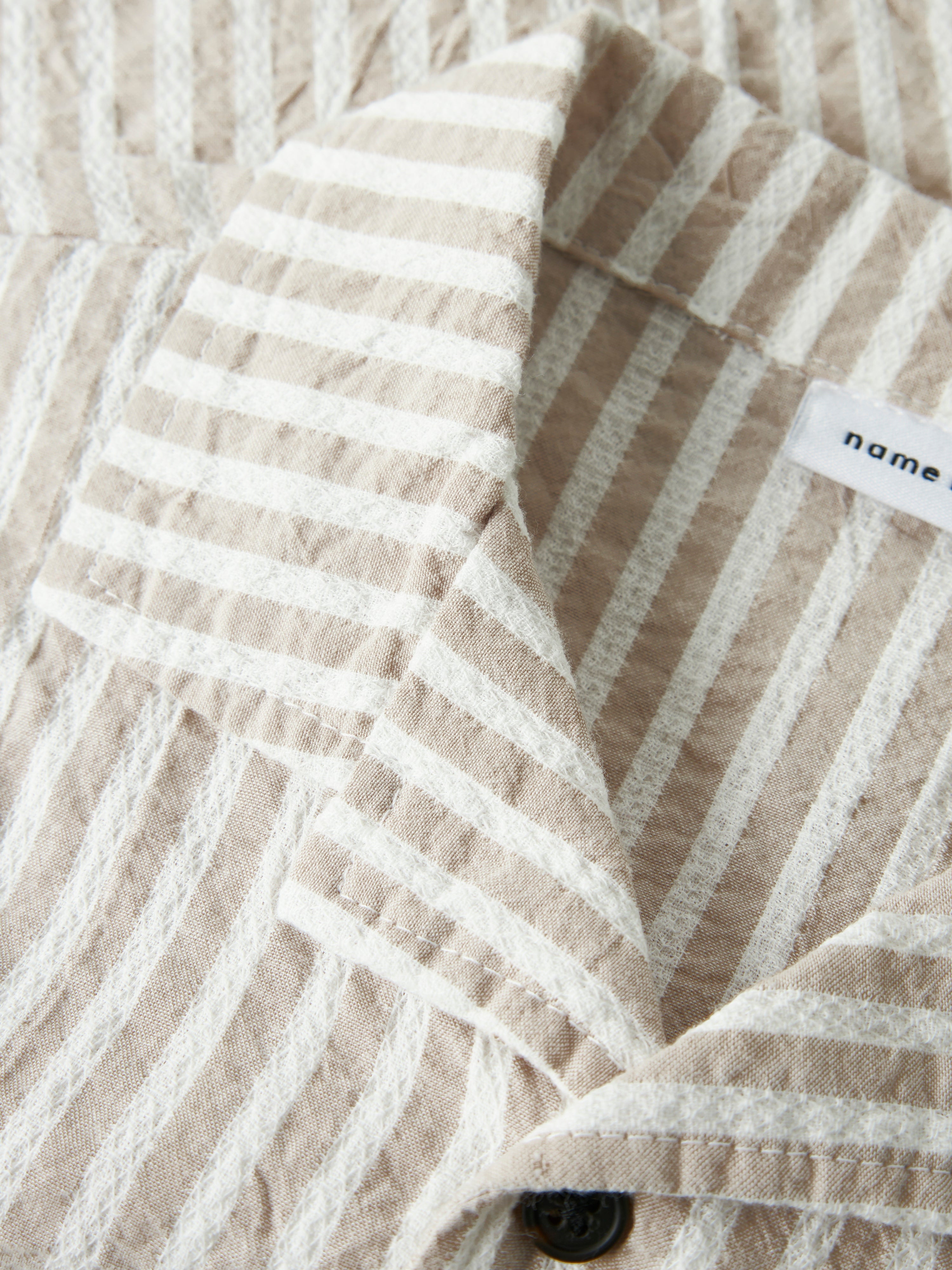 Camisa Rayas Beige Mini