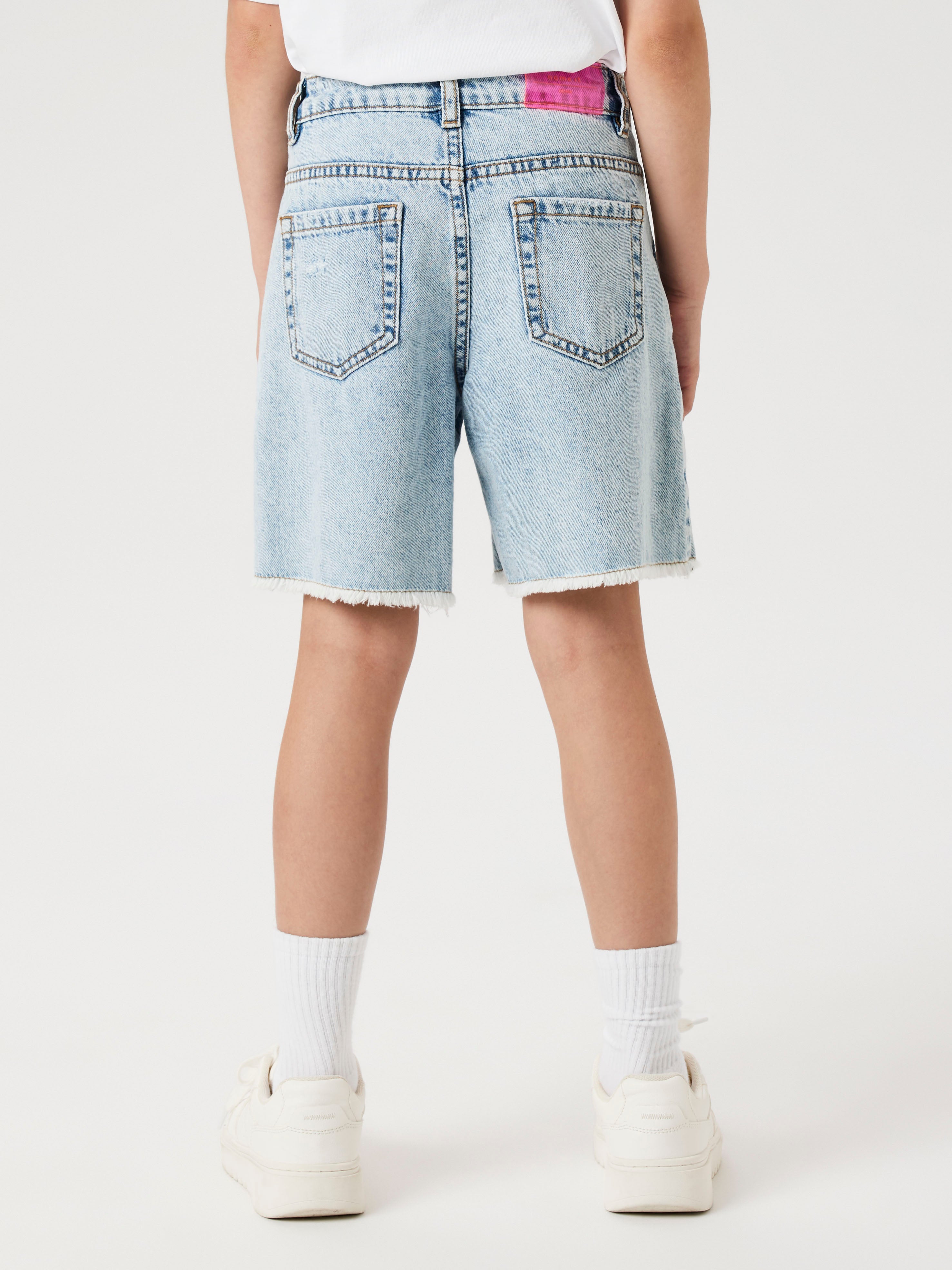 Bermuda Deshilachada Light Blue Kid