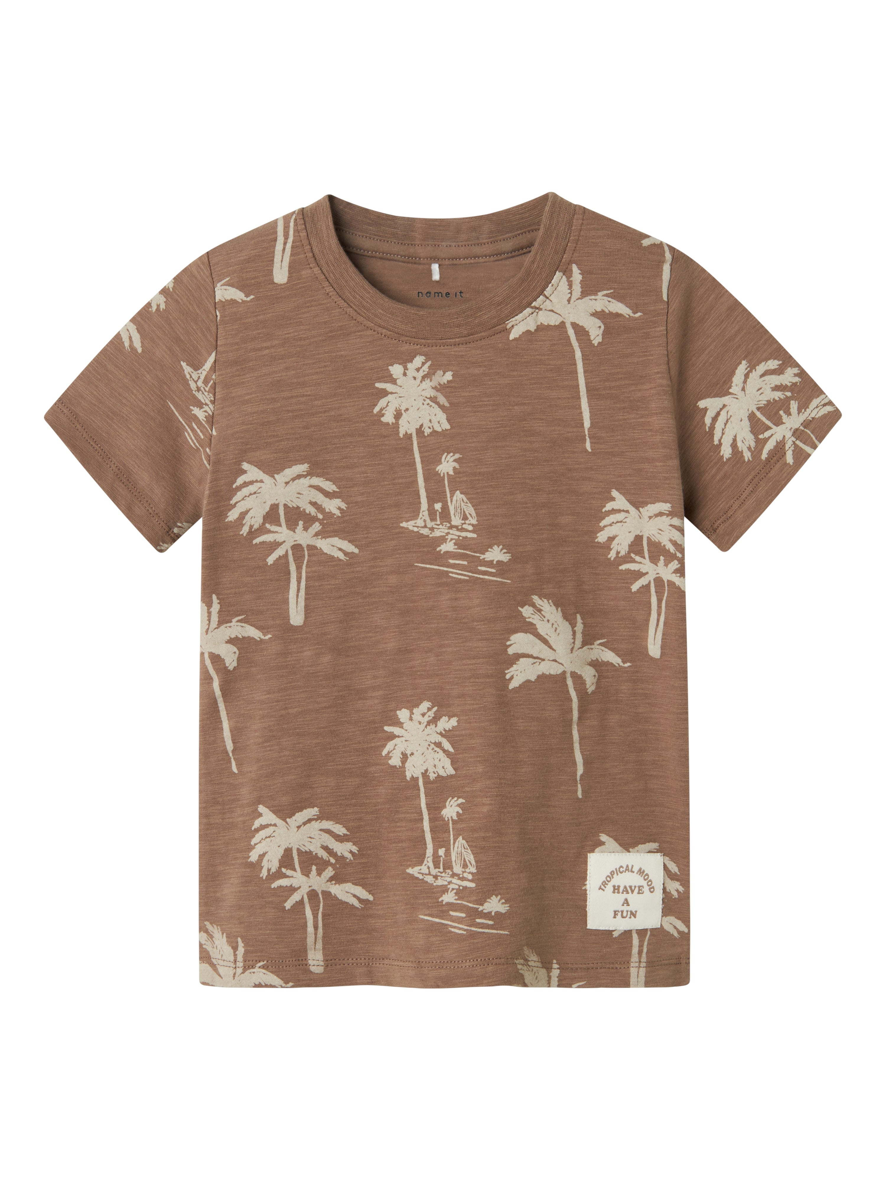 Camiseta Marrón Palmeras Mini