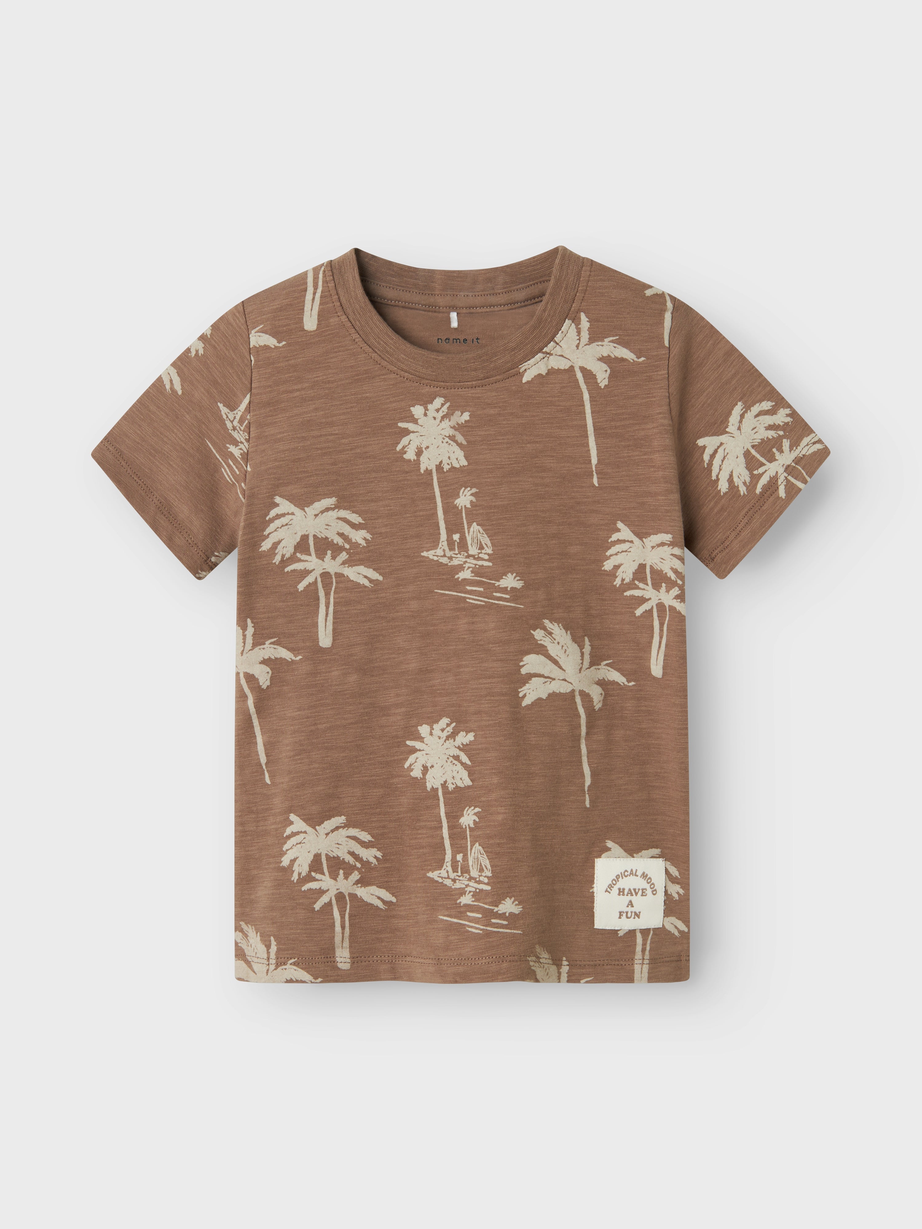 Camiseta Marrón Palmeras Mini