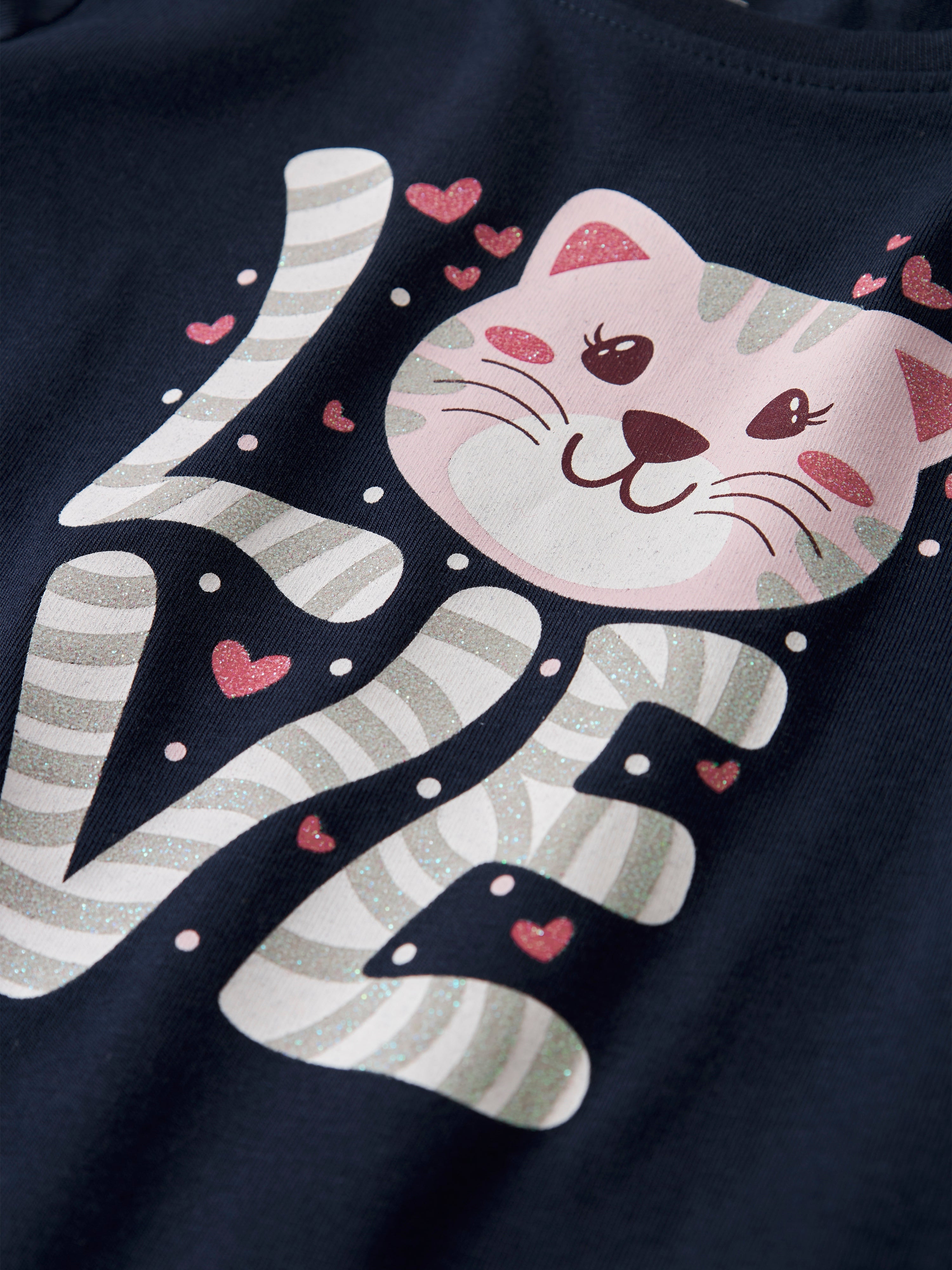 Camiseta Love Cat Marino Mini