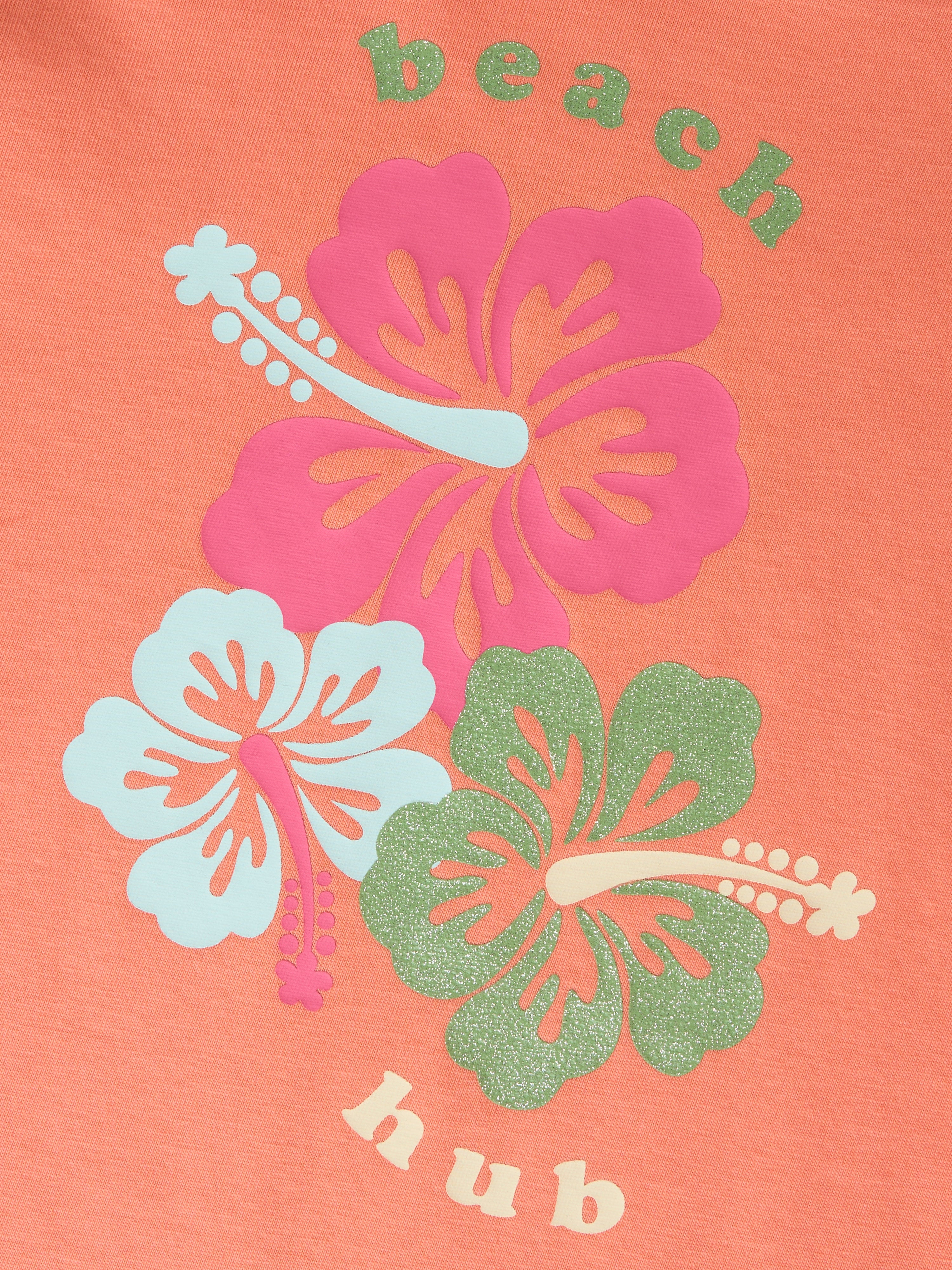 Camiseta Flores Coral Mini
