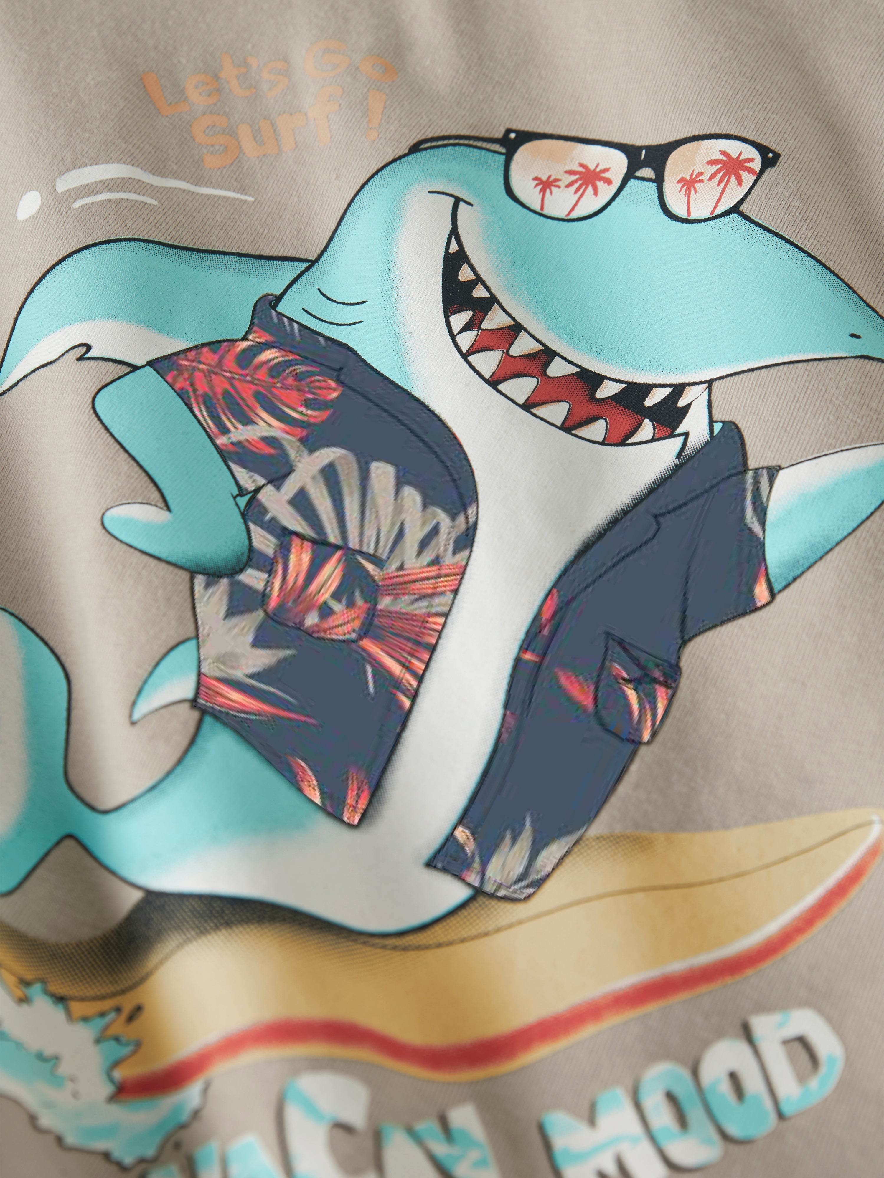 Camiseta Shark Surf Gris Mini