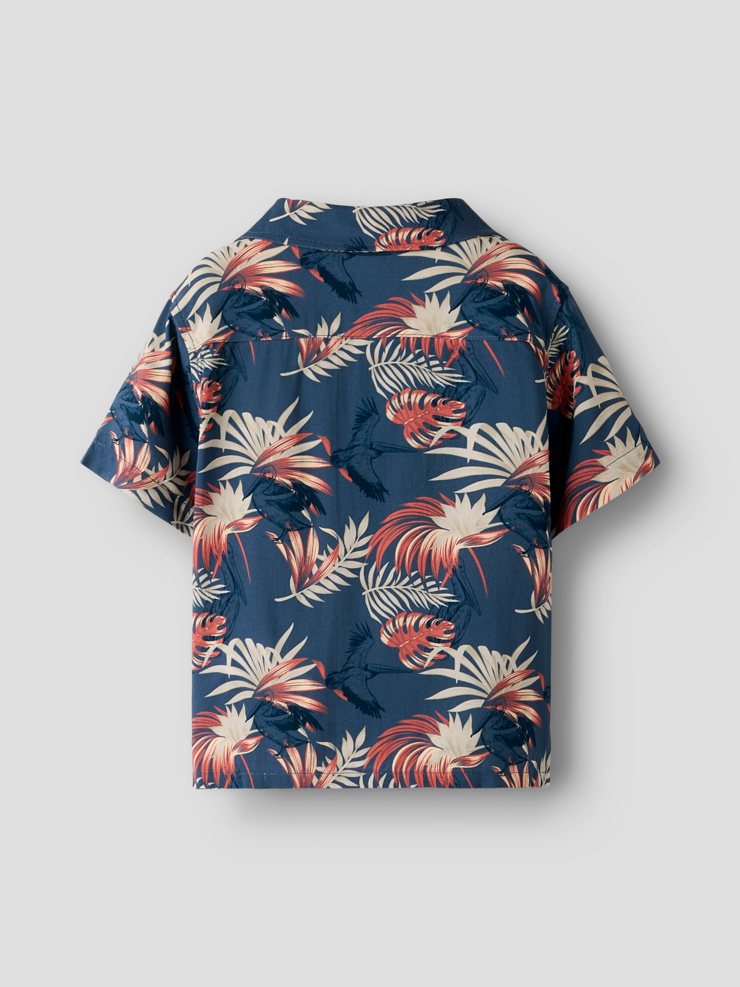 Camisa Tropical Azul Mini