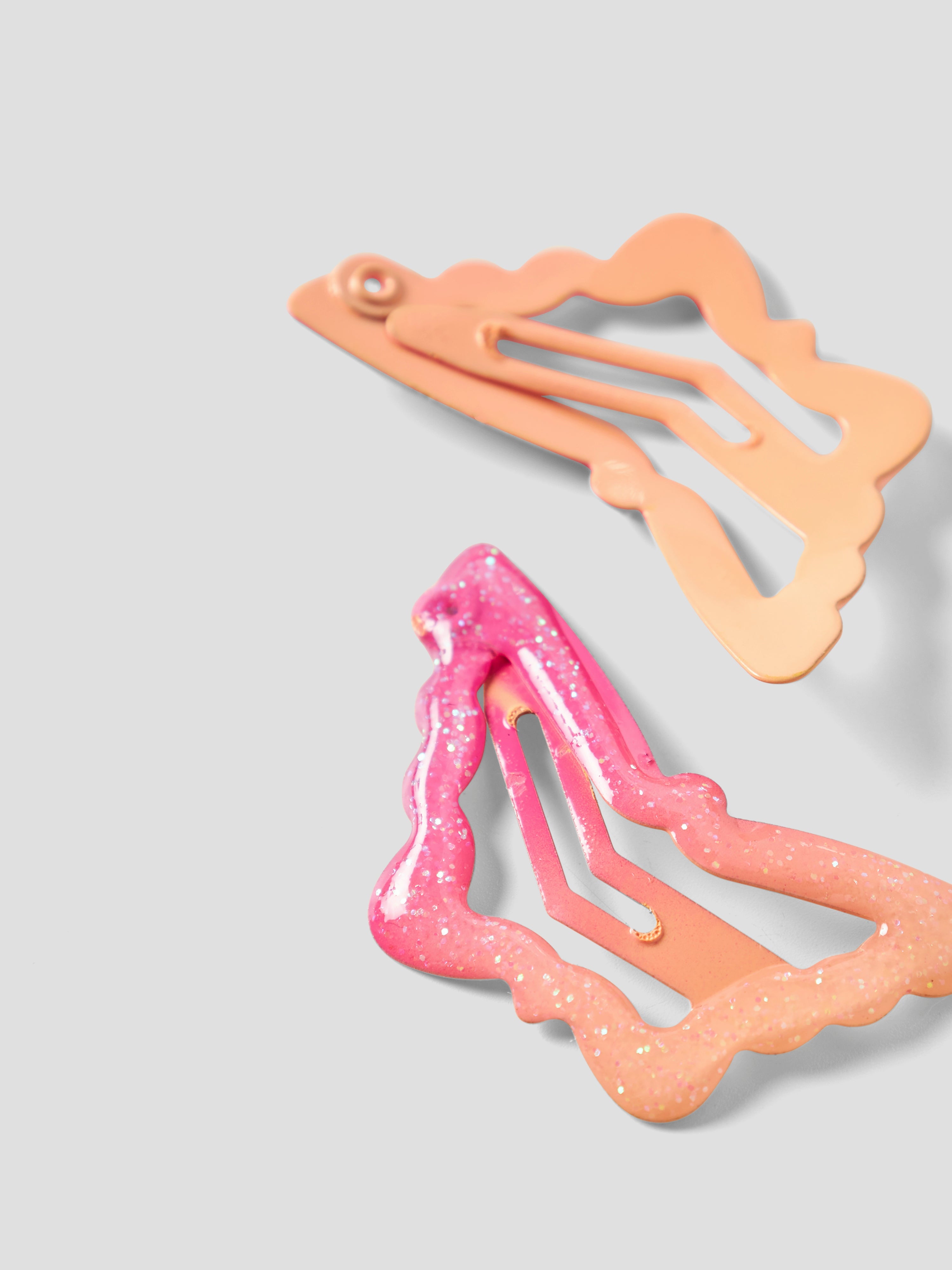 Pack 2 Clips Bicolor Peach