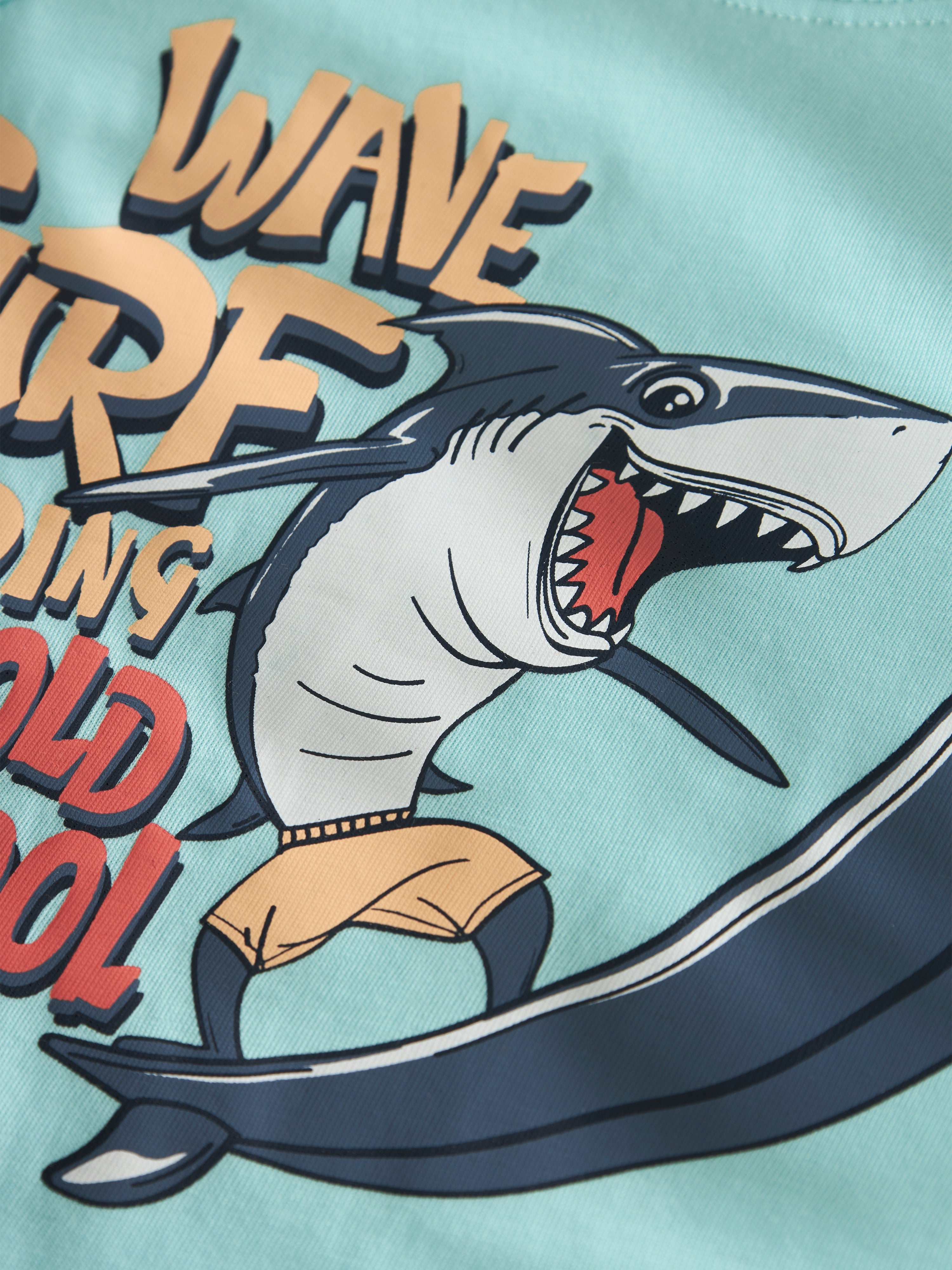 Camiseta Tirantes Turquesa Shark Surf