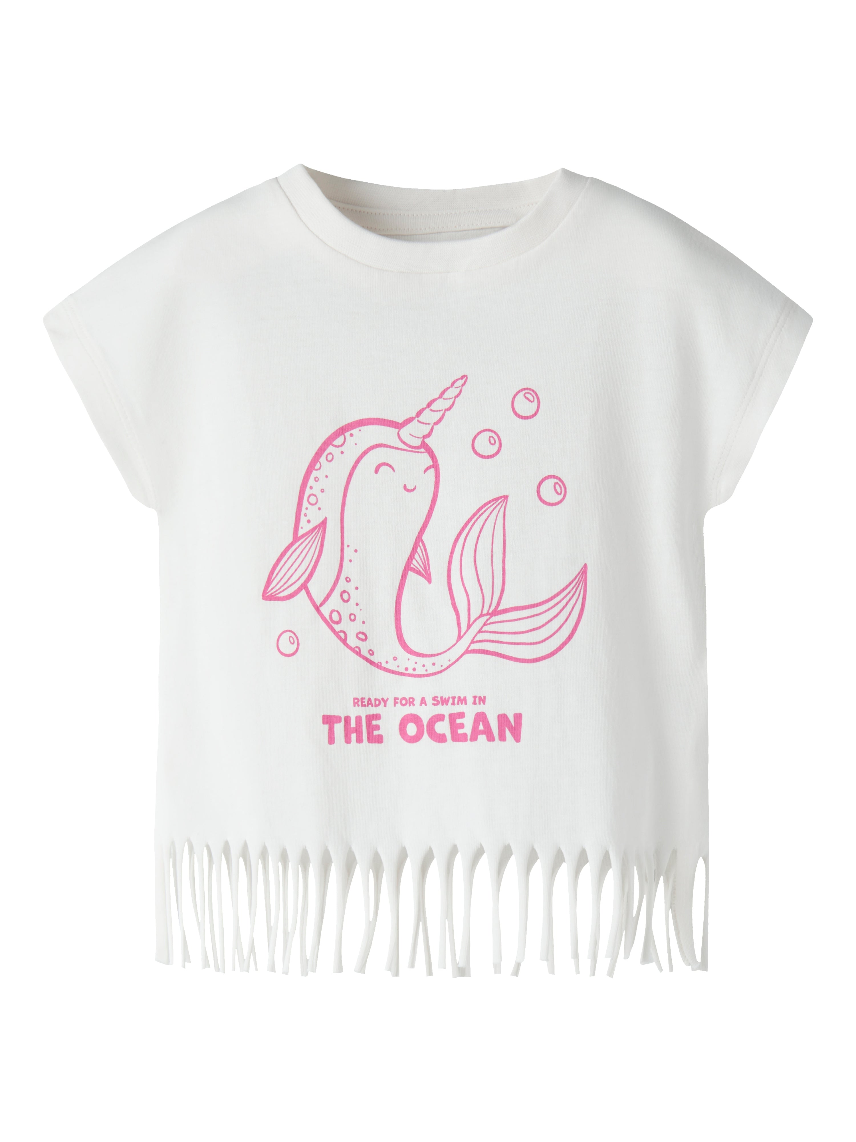 Camiseta Sirena Flecos Crudo Mini