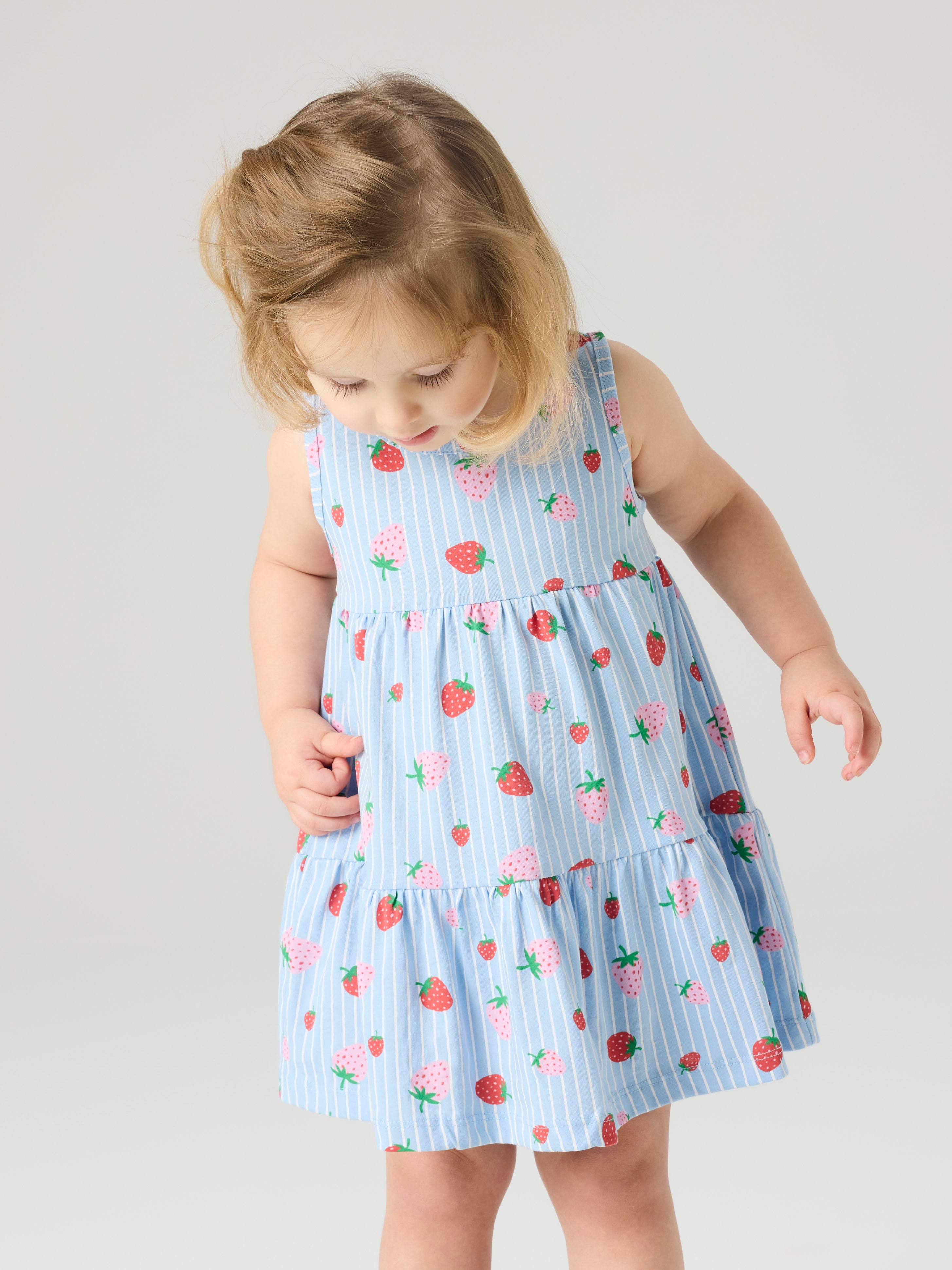 Vestido Rayas Fresas Mini
