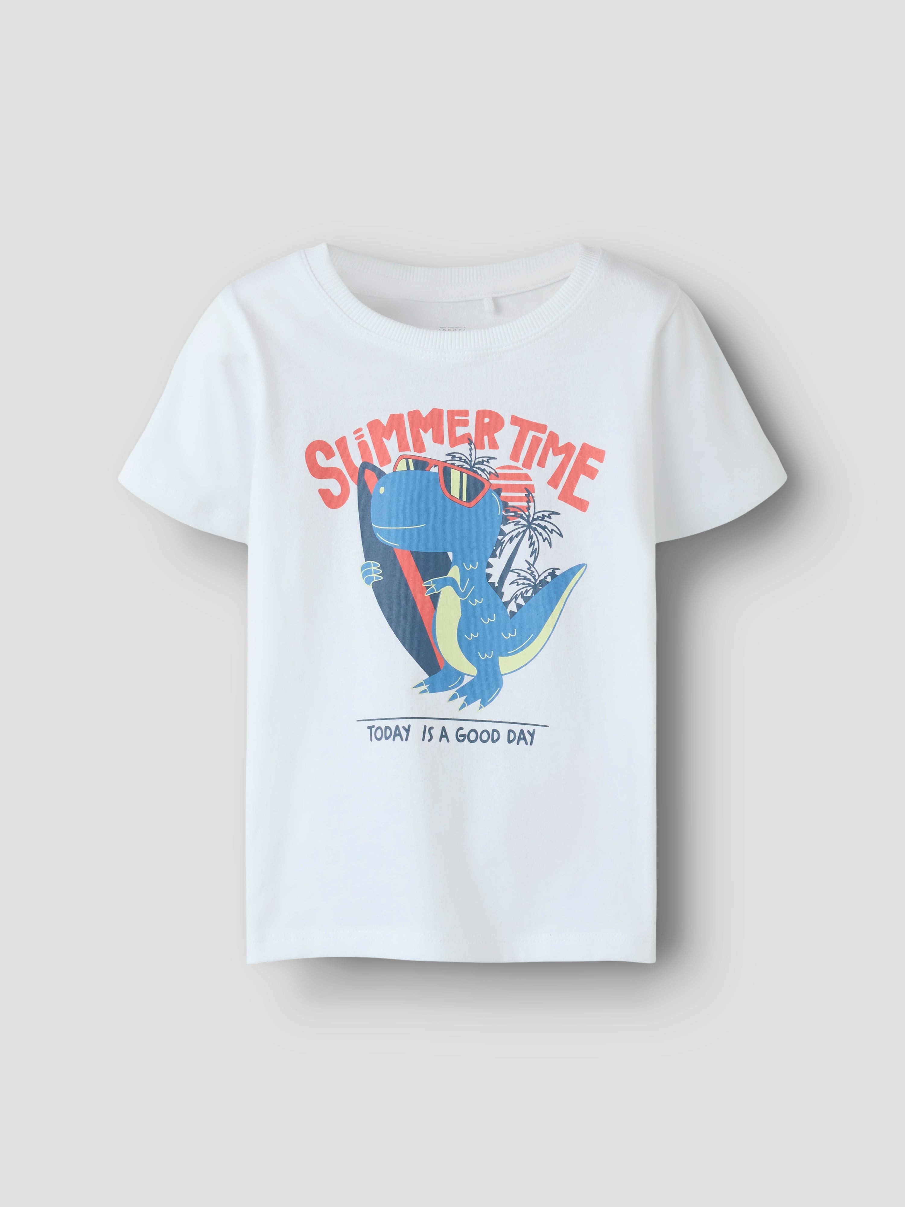 Camiseta Dino Surf Blanca Mini
